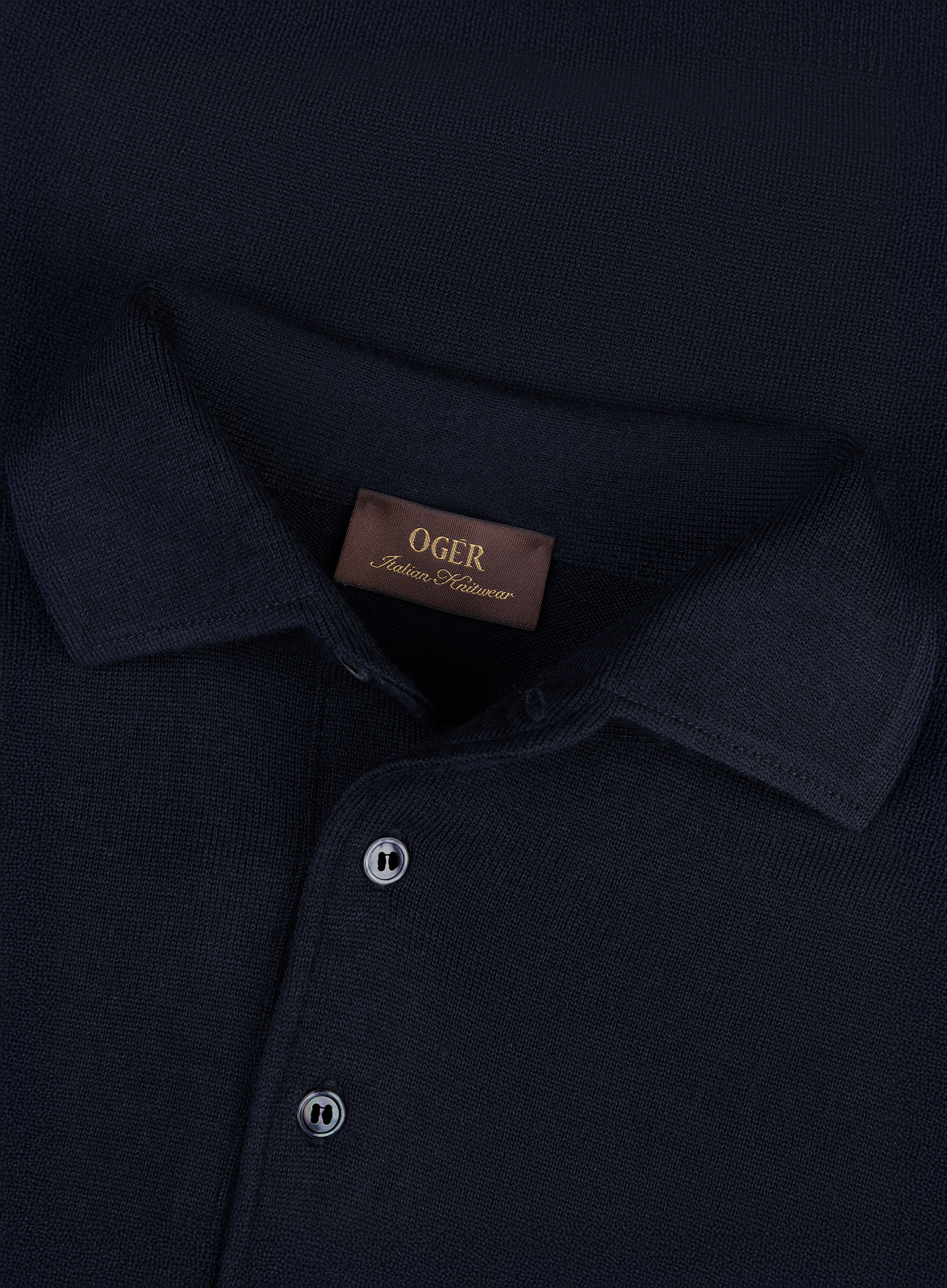 Lange mouwen polo van virgin wol | FULL_WIDTH | BLUE NAVY