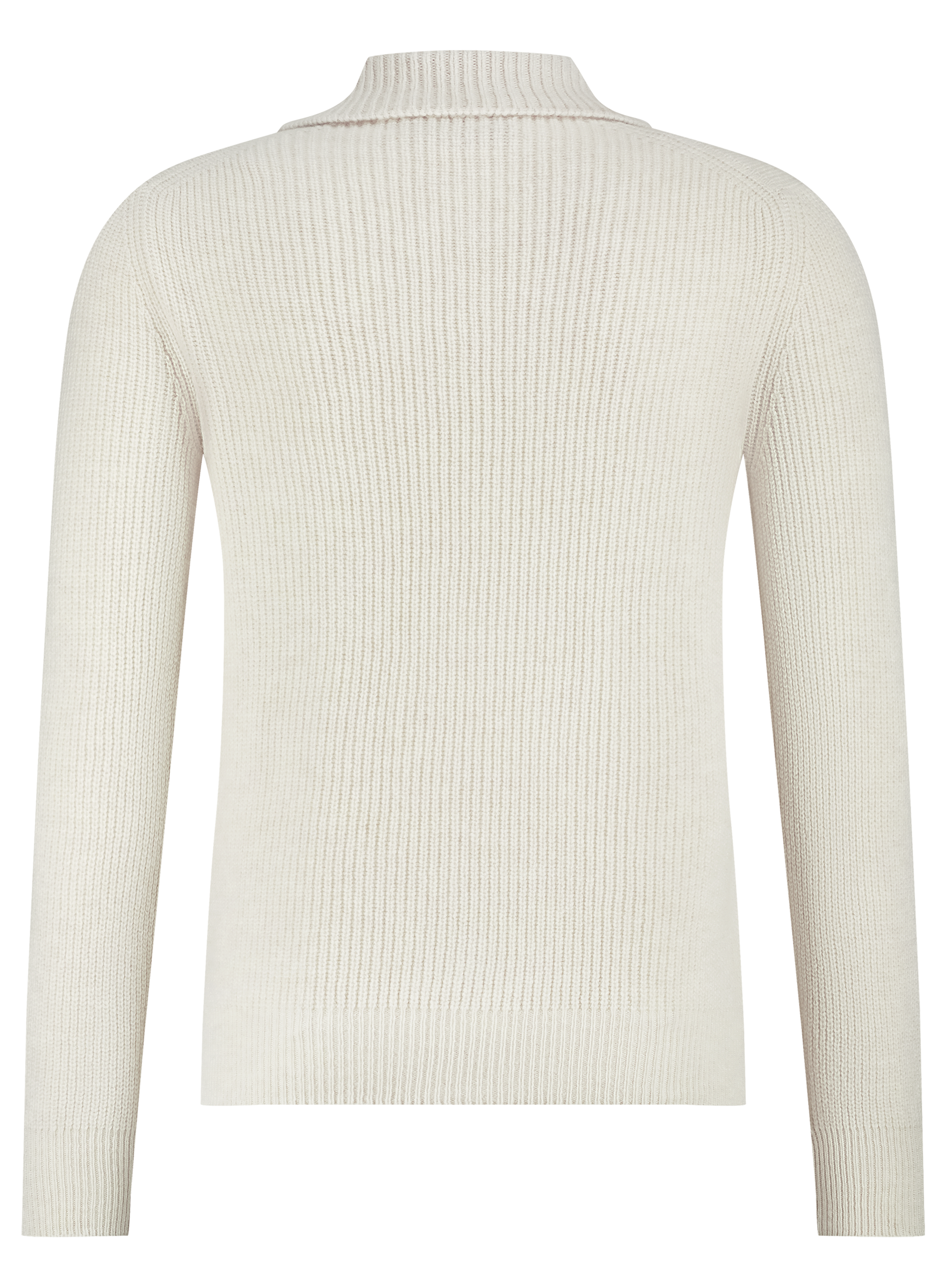 Buttonless polo van wol | L.BEIGE