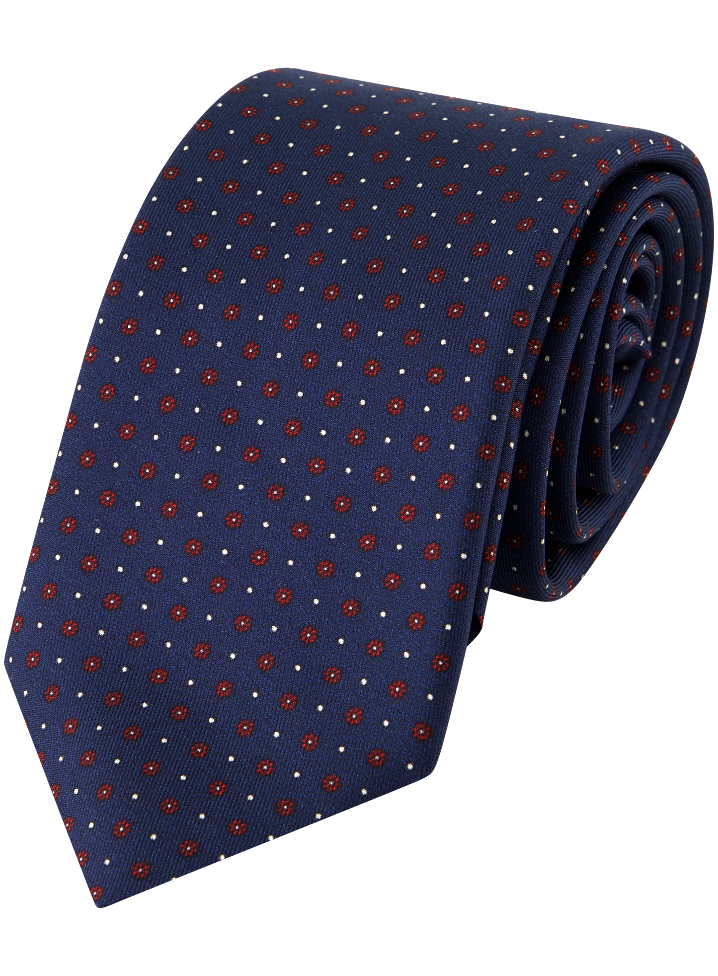 Zijde Stropdas met Bloemenprint | BLUE NAVY