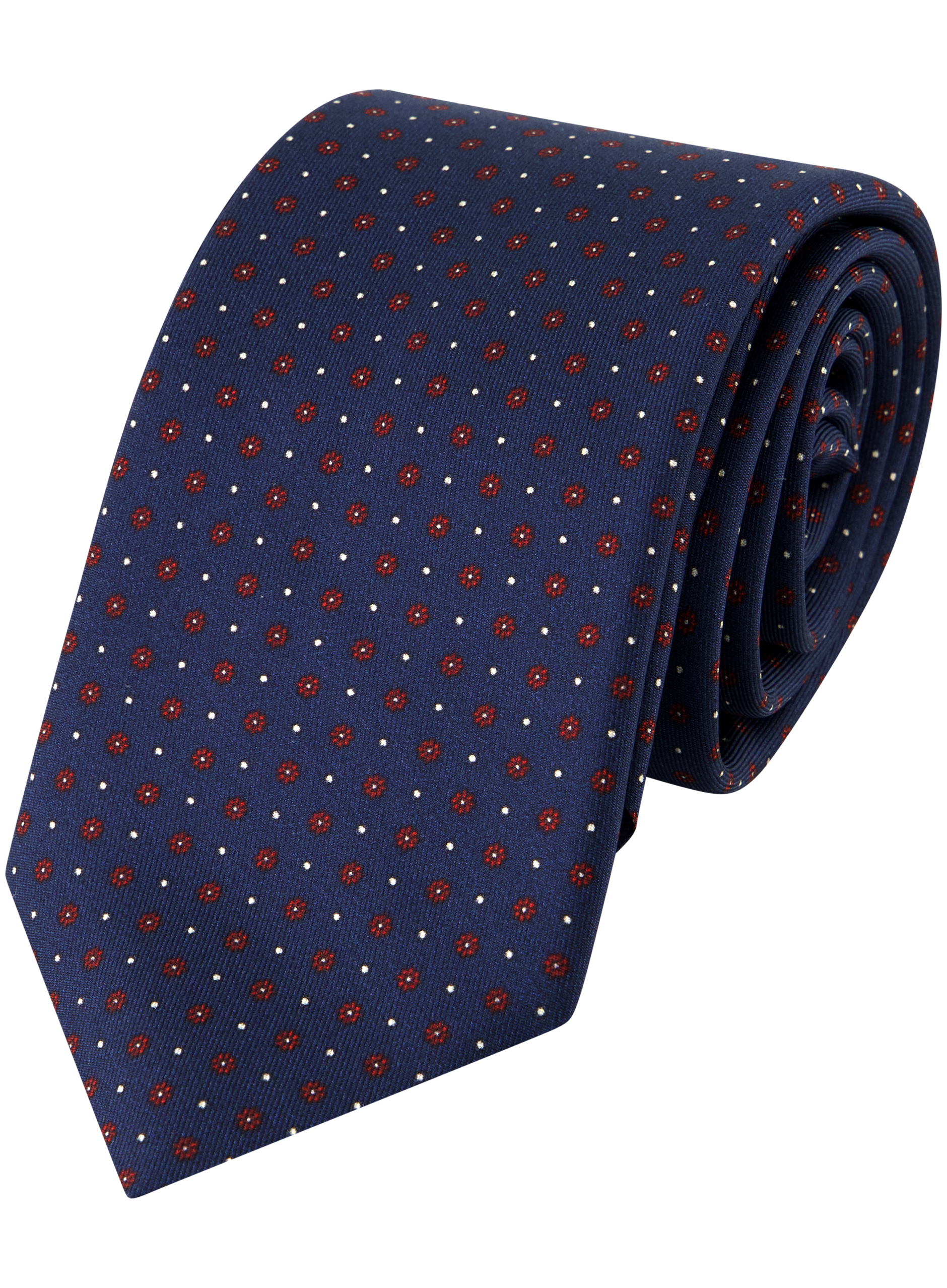 Zijde Stropdas met Bloemenprint | BLUE NAVY