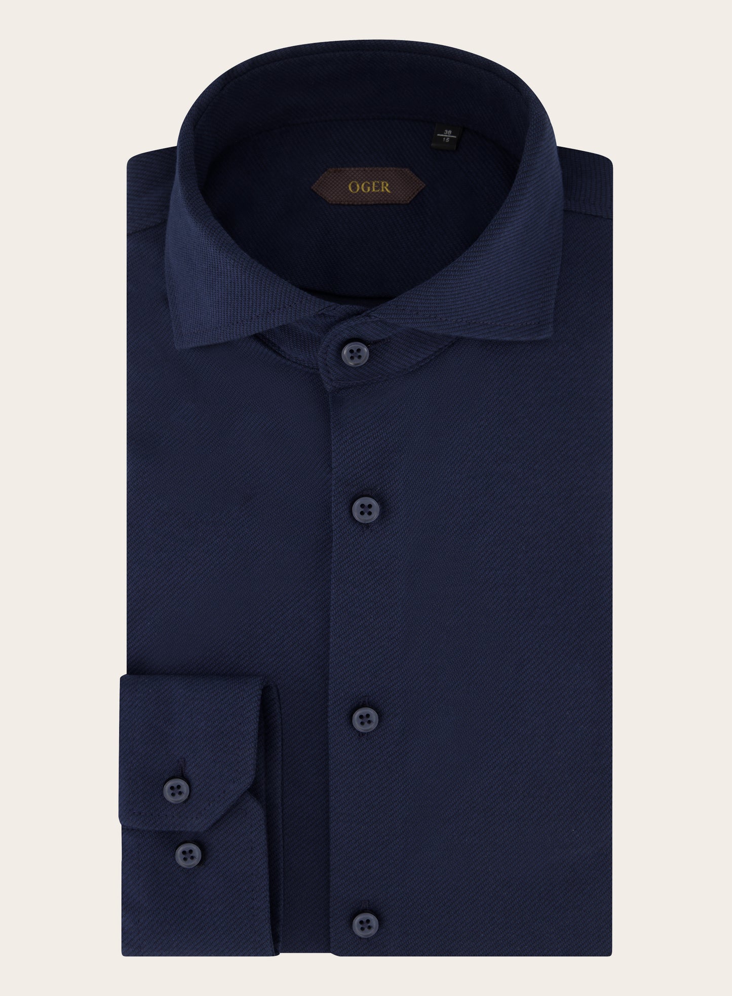 Slim-fit twill shirt van katoen | Blue Navy