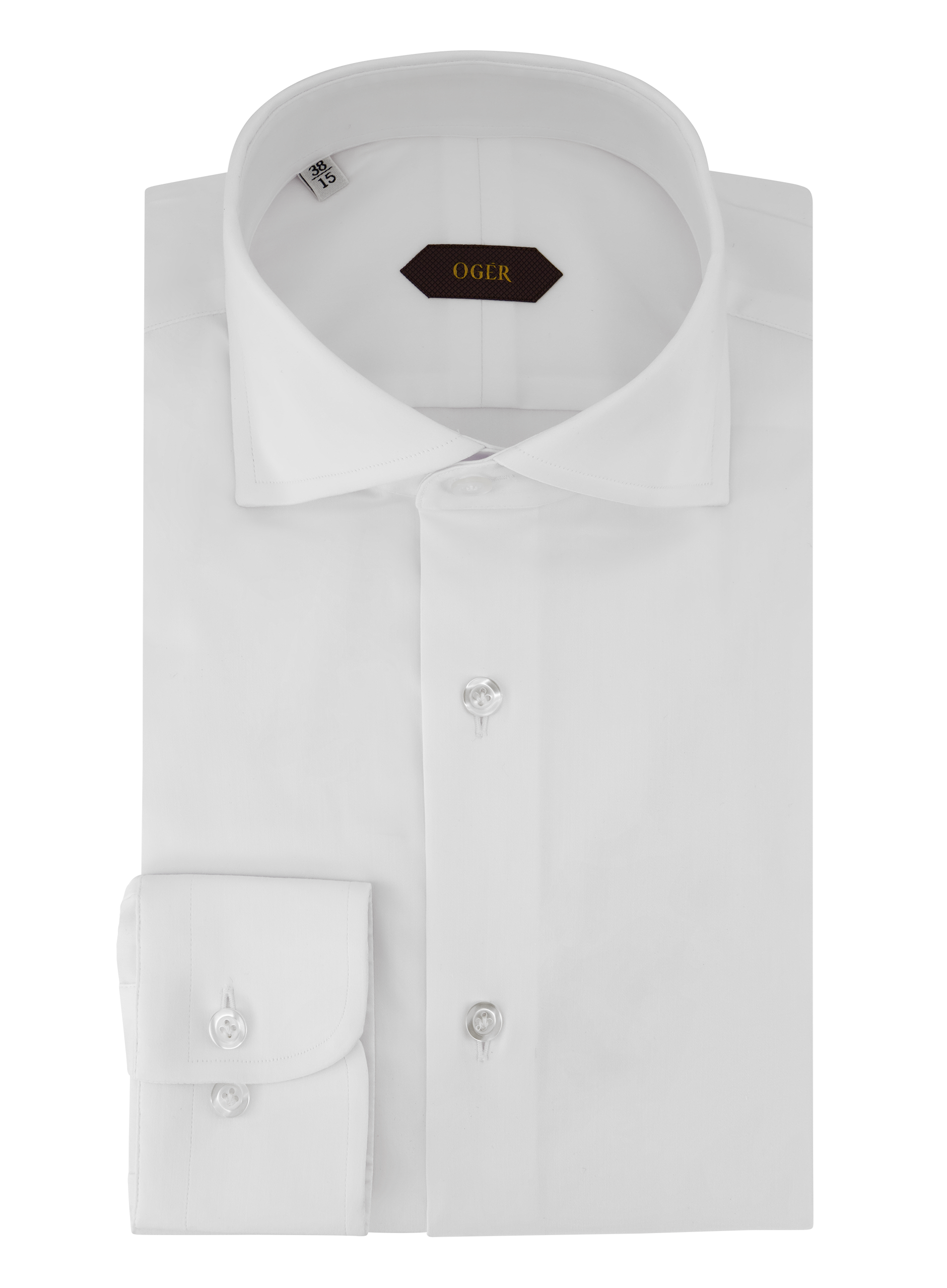 Shirt van katoen met stretch | Wit