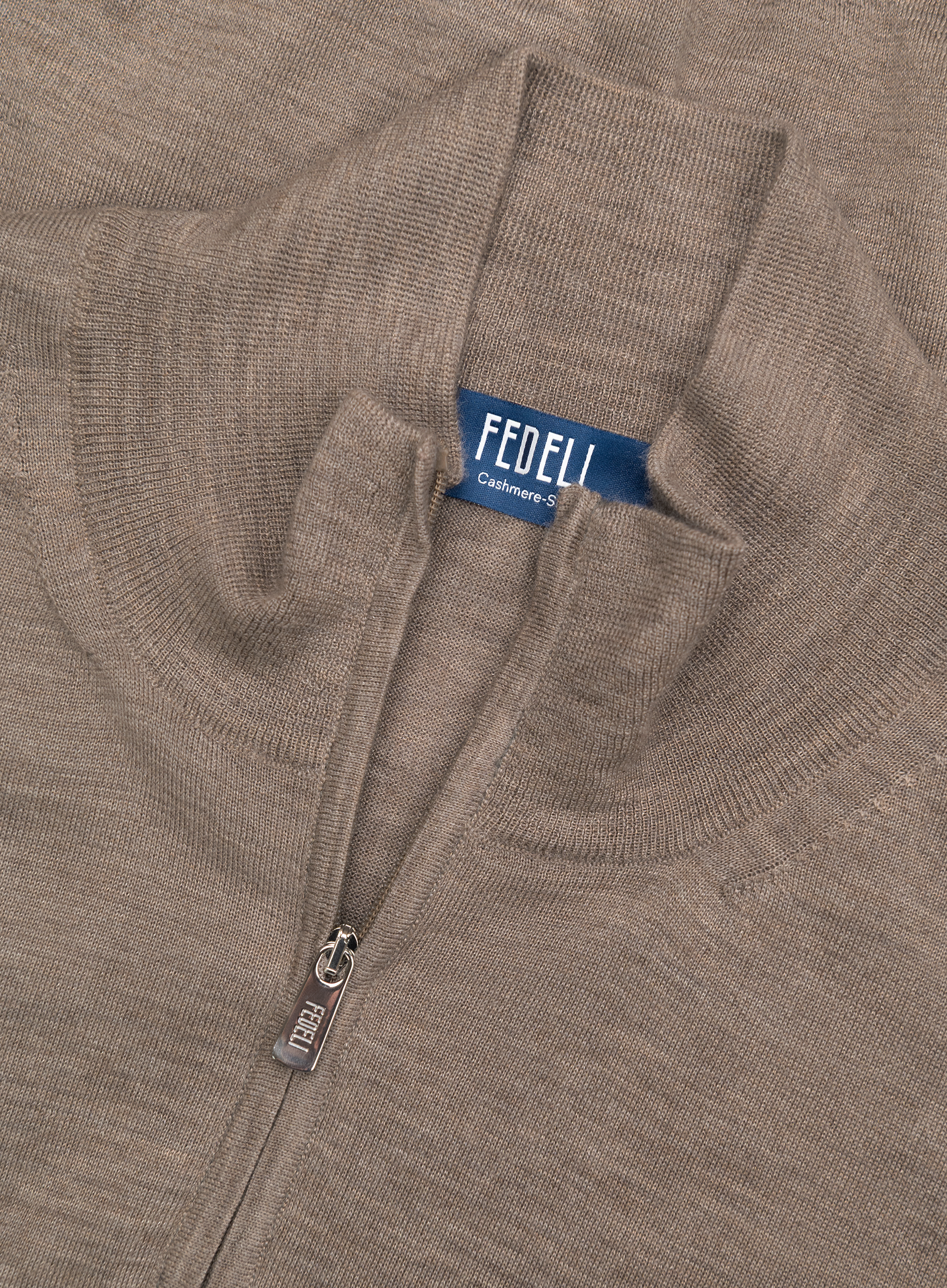 Half-zip vest van cashmere en zijde | FULL_WIDTH | TAUPE