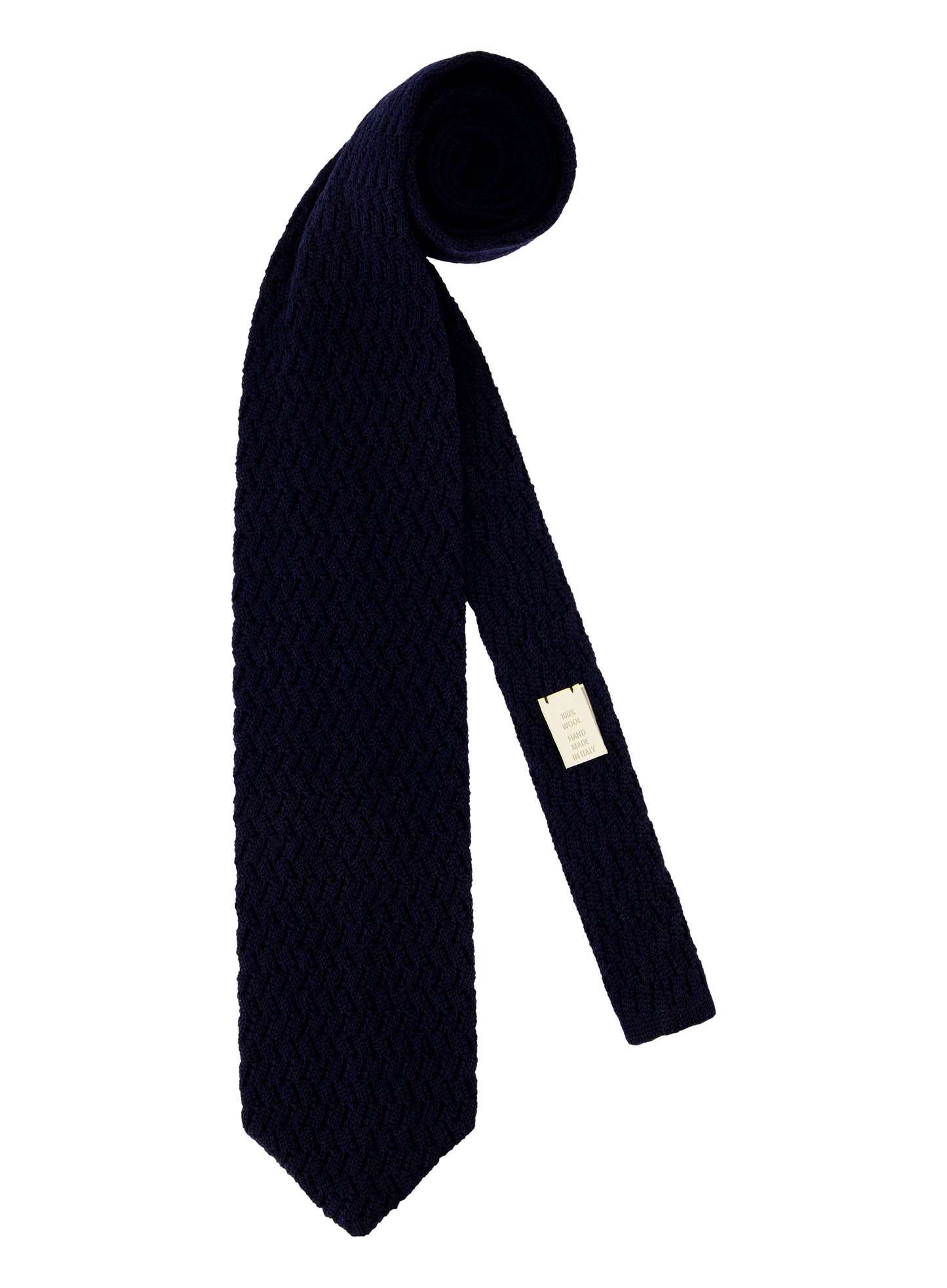 Knitted stropdas van wol | BLUE NAVY