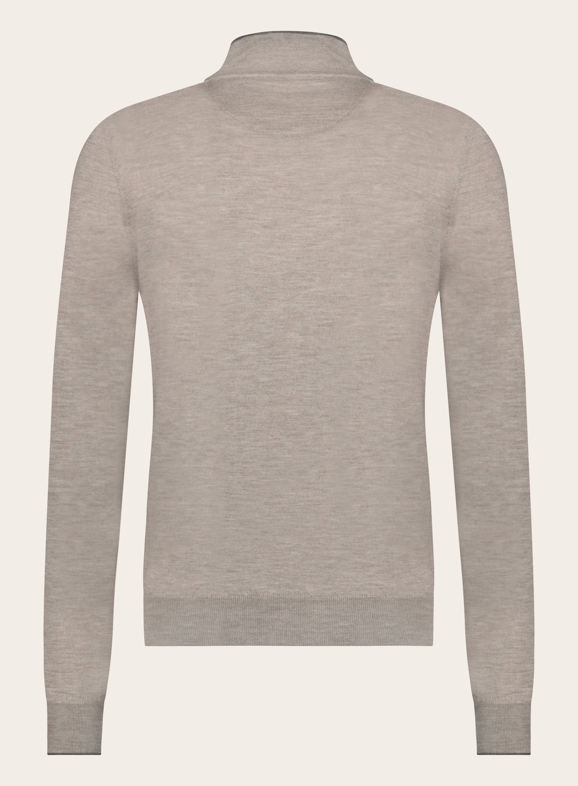 Slim-fit cashmere-zijde ritsvest | Taupe