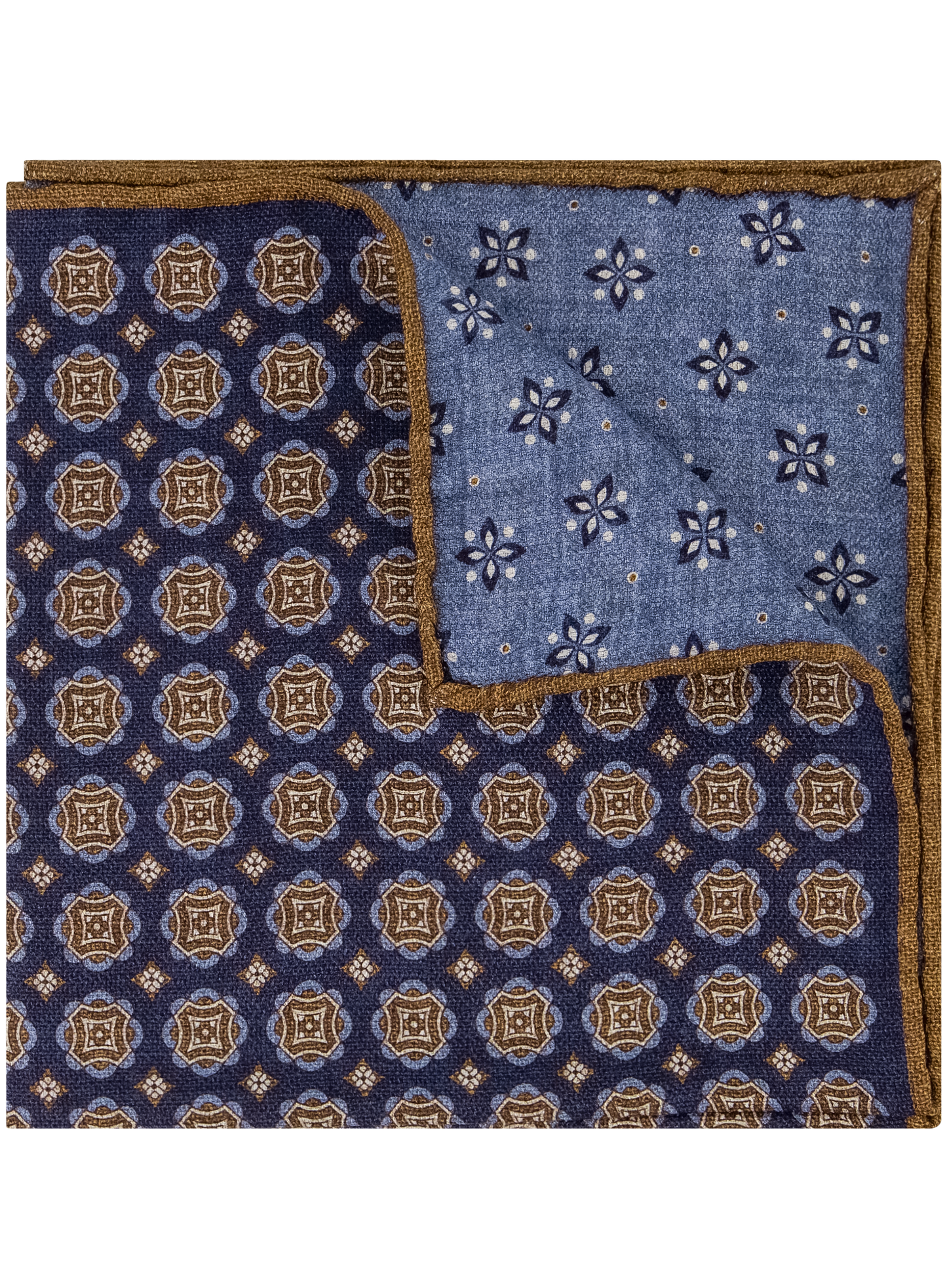 Pochet met print van zijde | Blauw