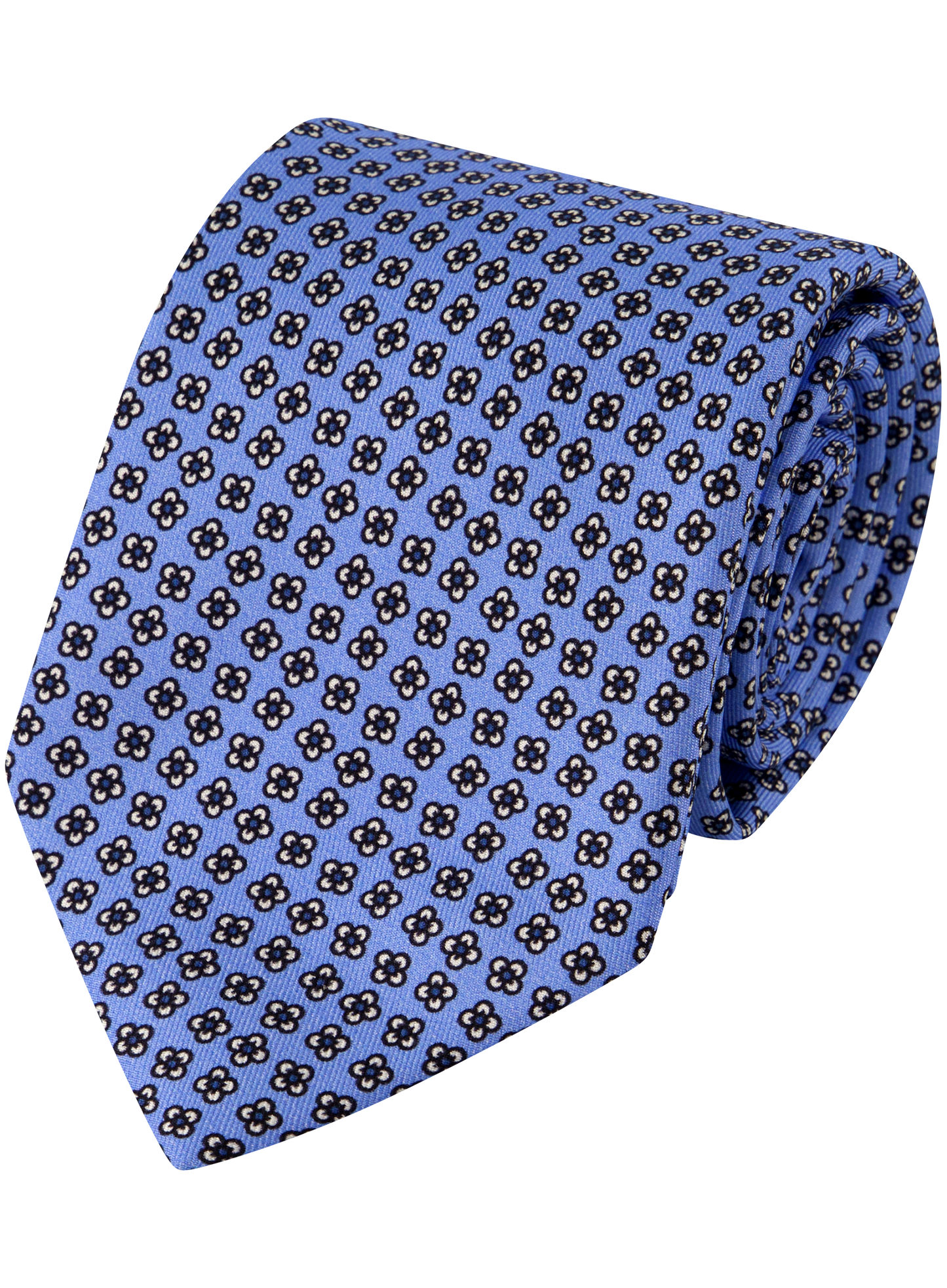 Stropdas met bloemenprint van zijde | L.Blauw