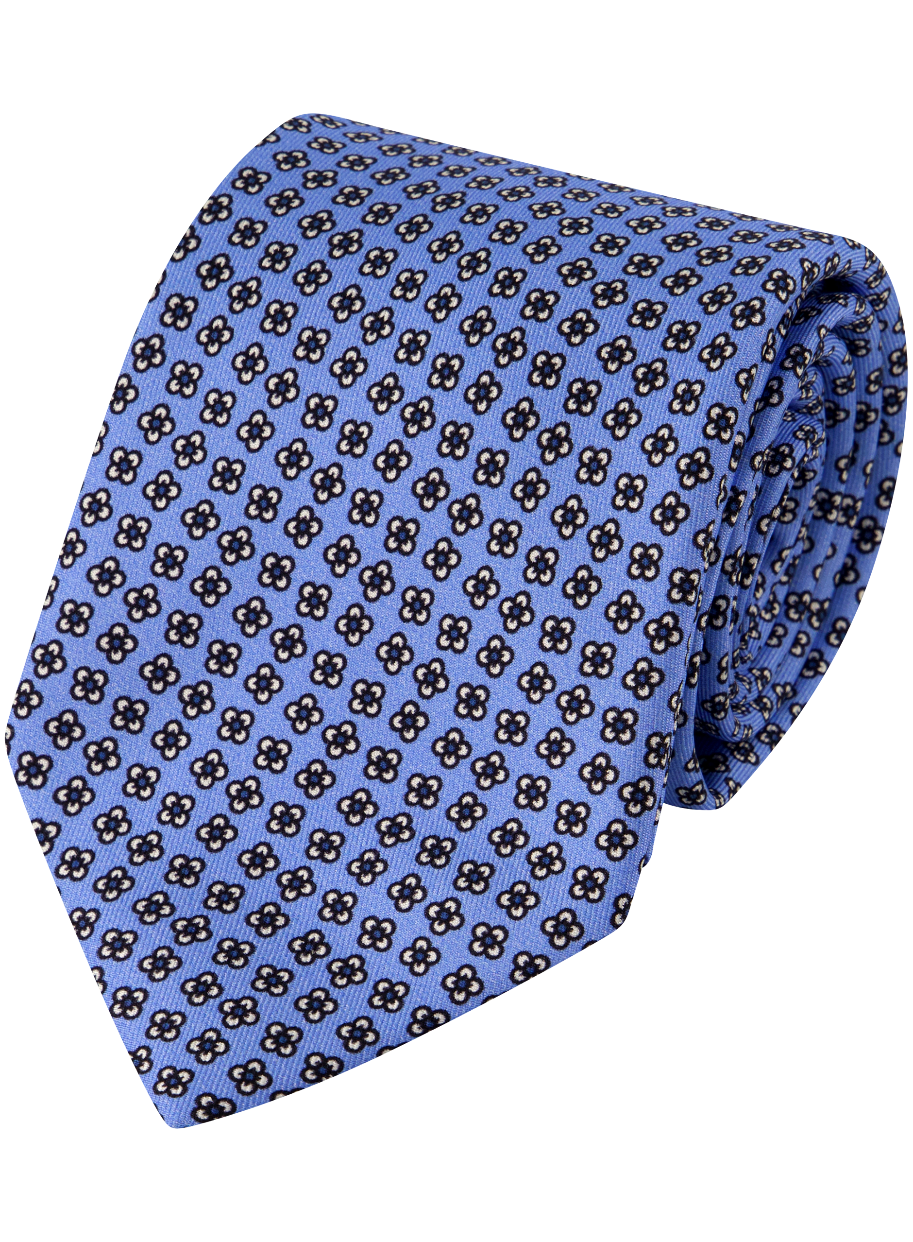 Stropdas met bloemenprint van zijde | L.Blauw
