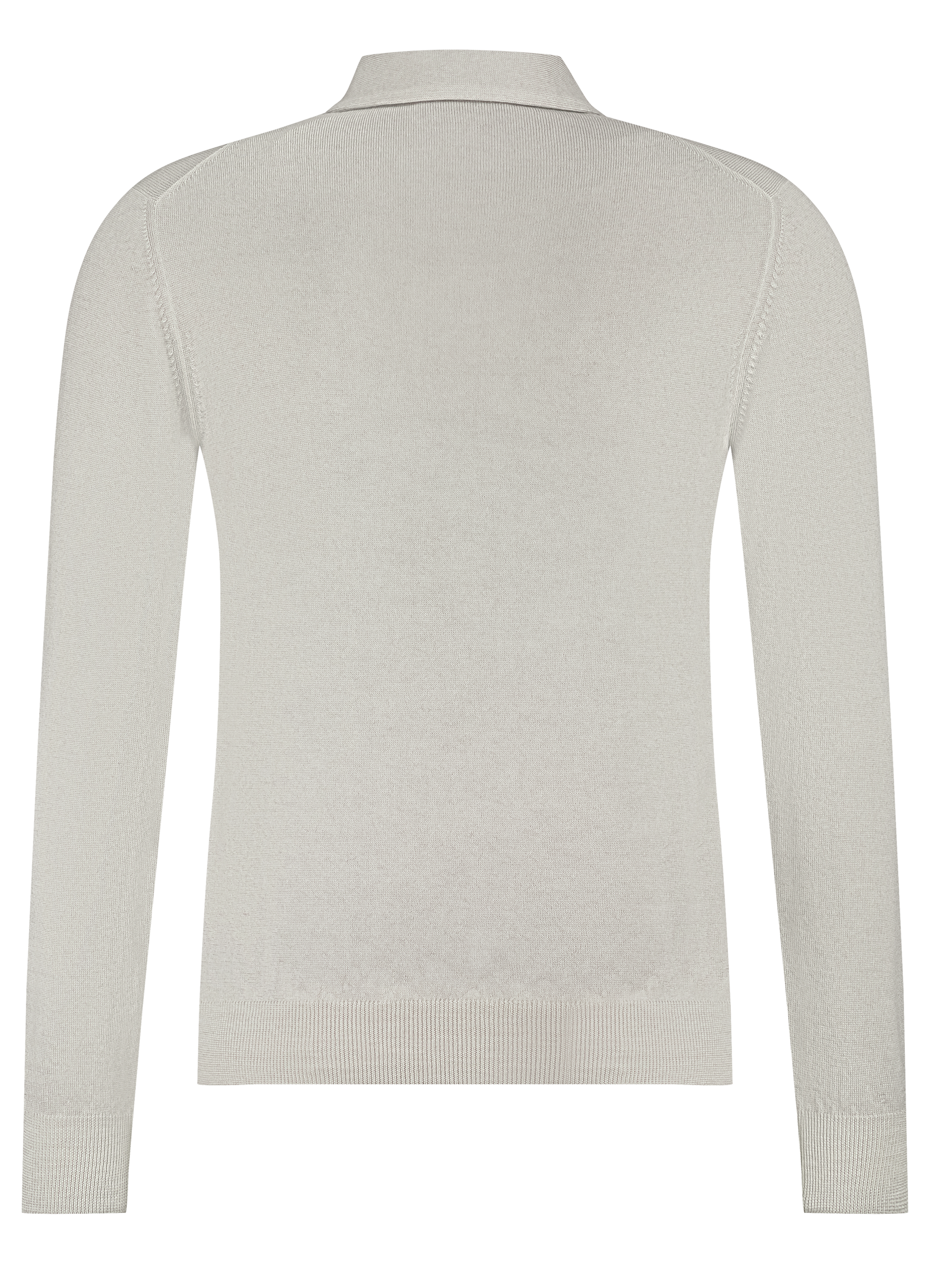 Longsleeve polo van wol | LICHT TAUPE
