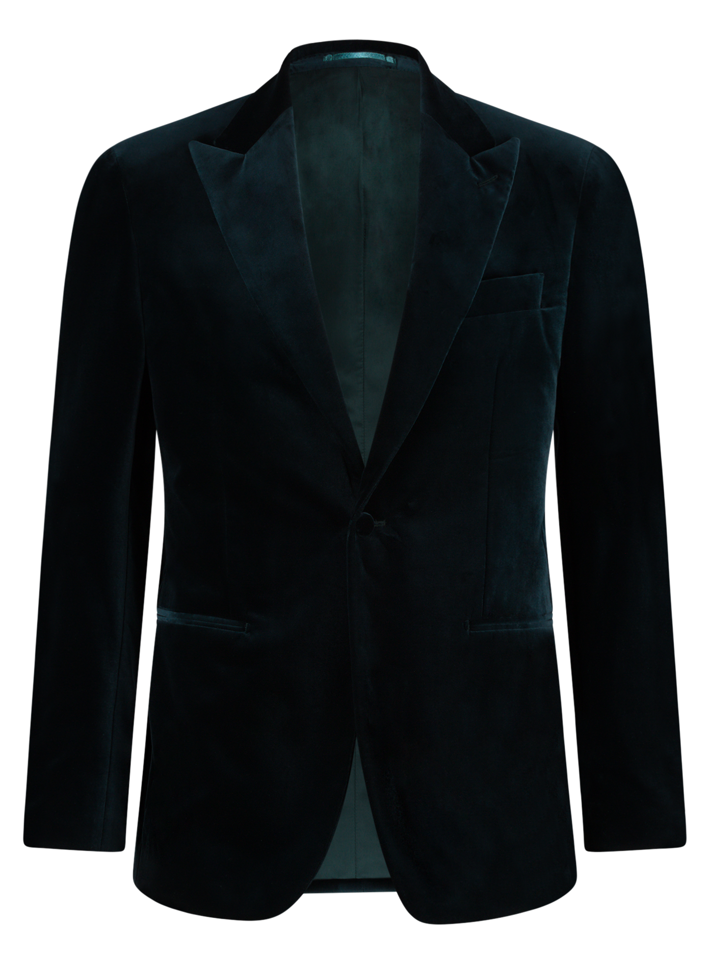 Slim-fit jasje van velours | Groen