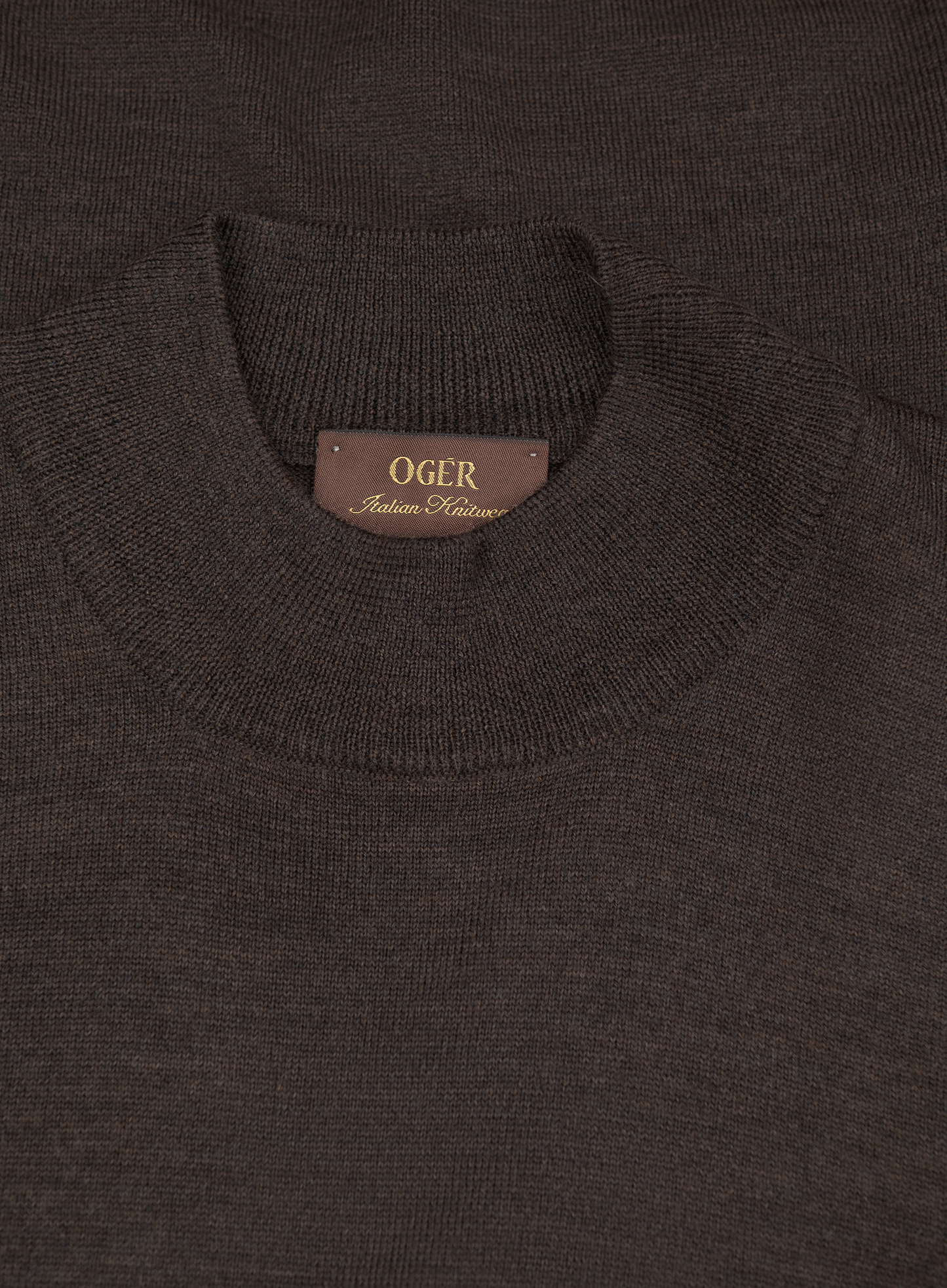 Mockneck trui van virgin wol | FULL_WIDTH | Bruin