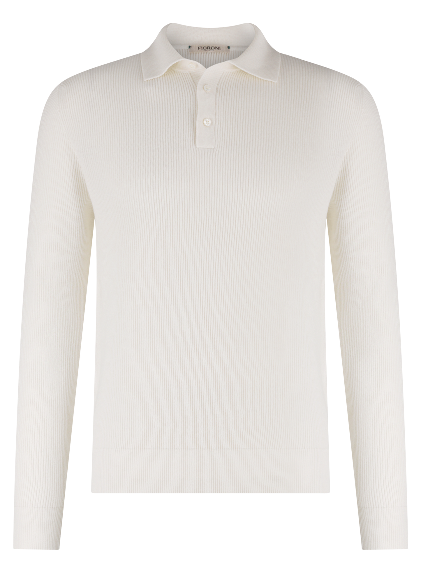 Geribde polo van cashmere | Wit