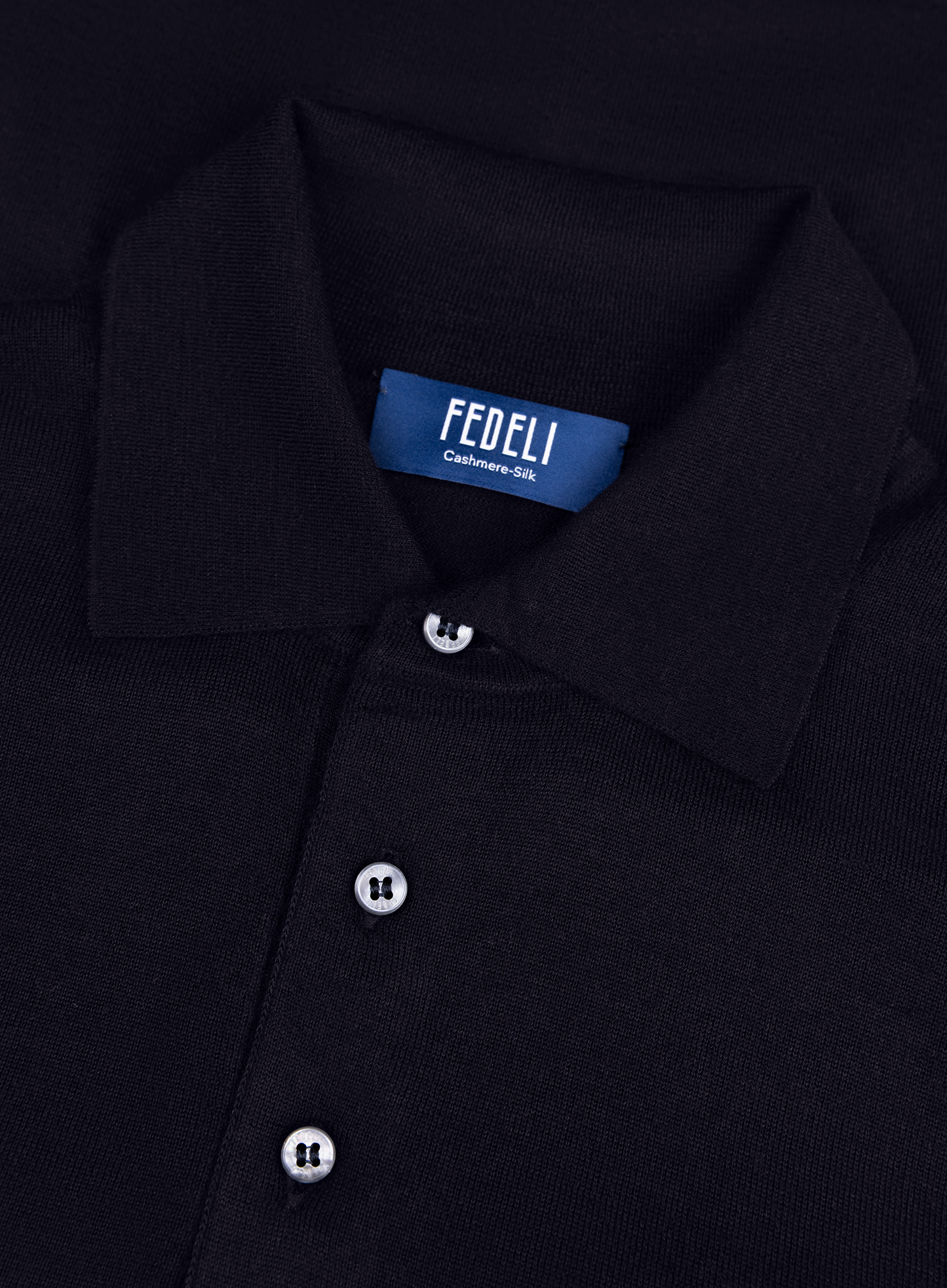 Polo van cashmere en zijde | FULL_WIDTH | BLUE NAVY