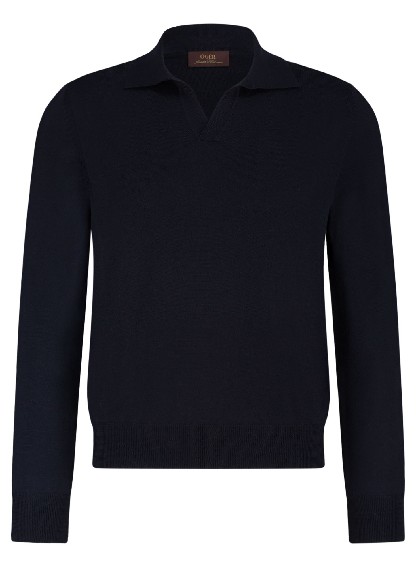 Buttonless polo van wol | BLUE NAVY