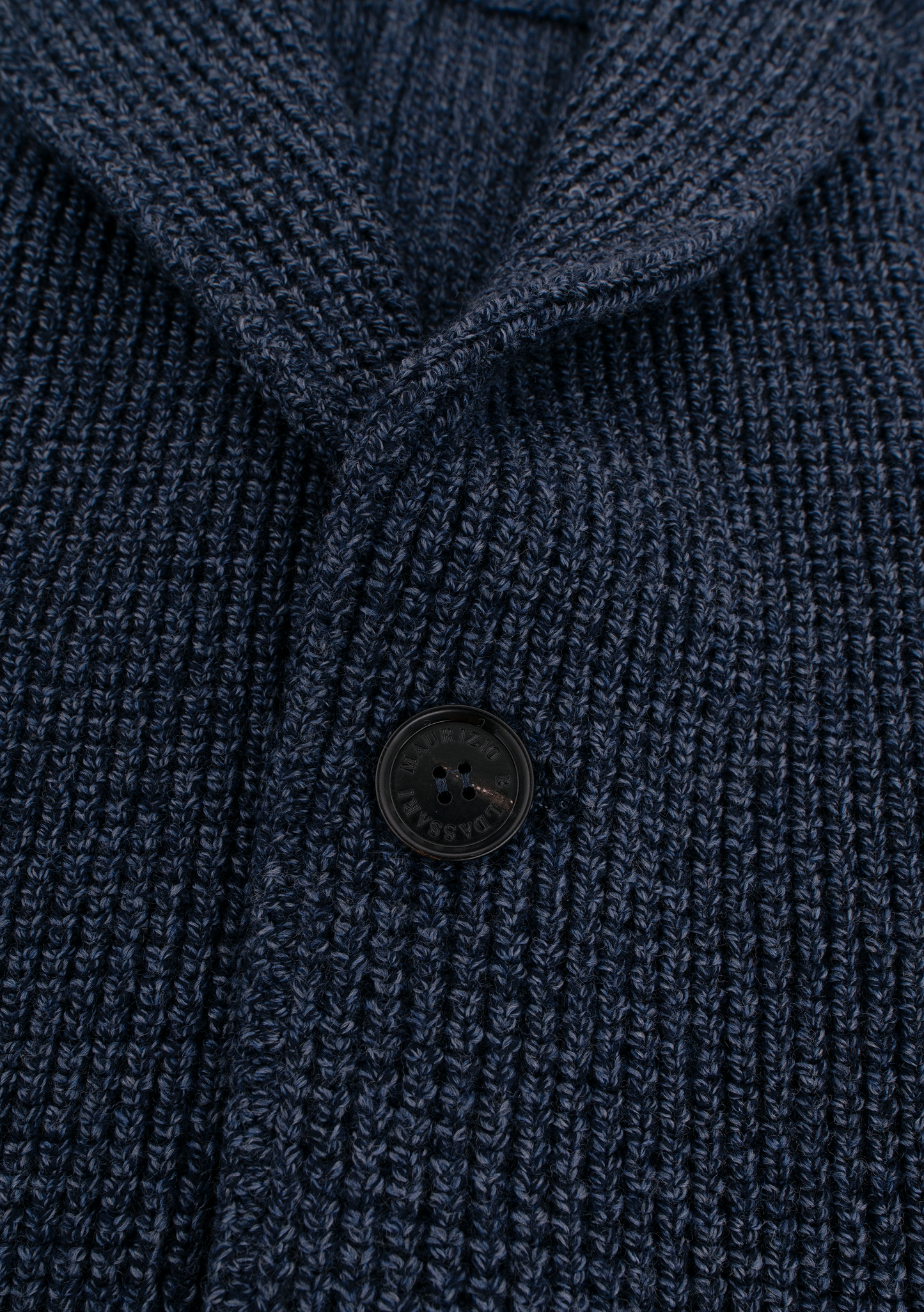 Knitted cardigan van scheerwol | FULL-WIDTH | BLAUW MELEE