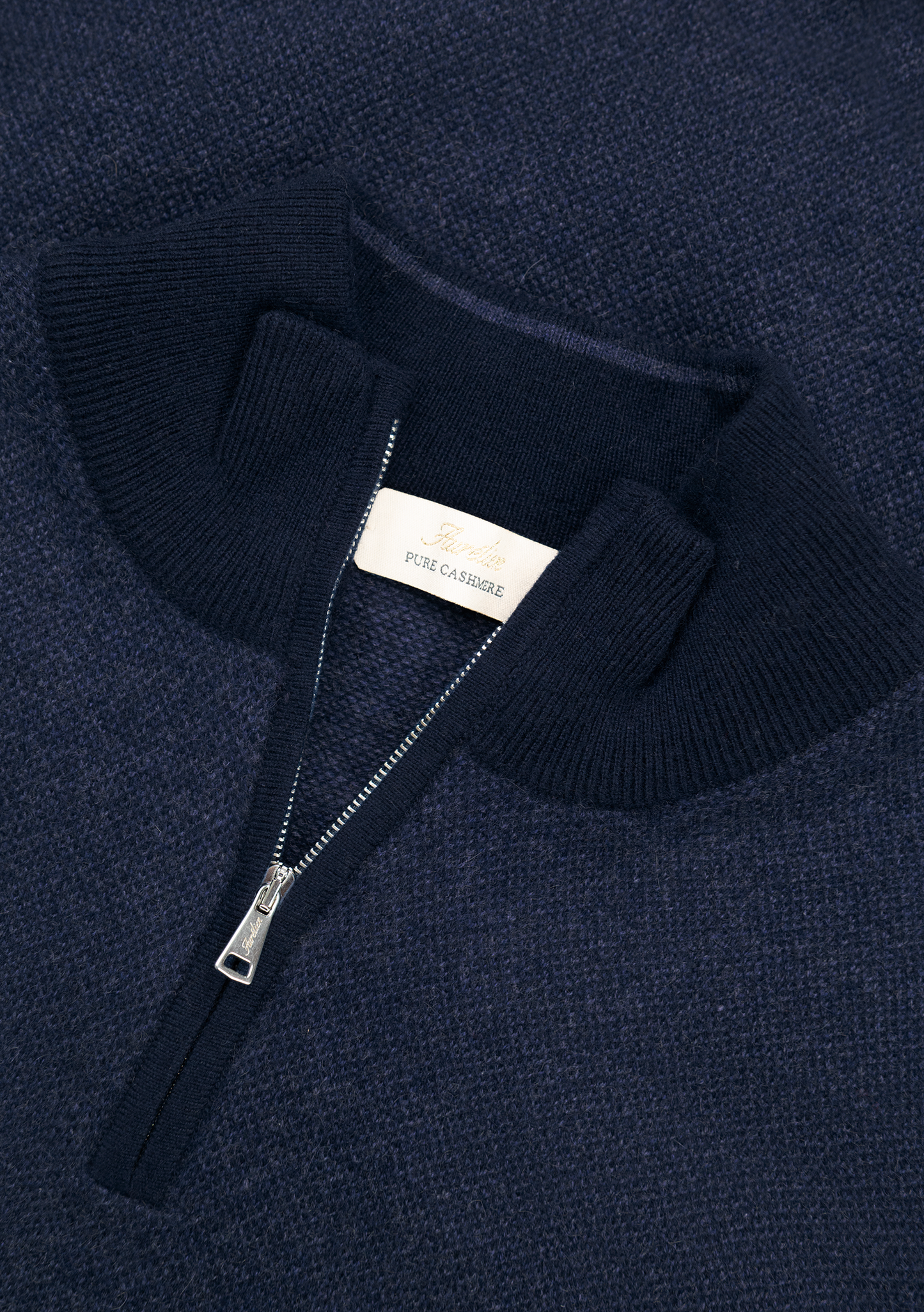 Cashmere half-zip trui | FULL_WIDTH | BLUE NAVY