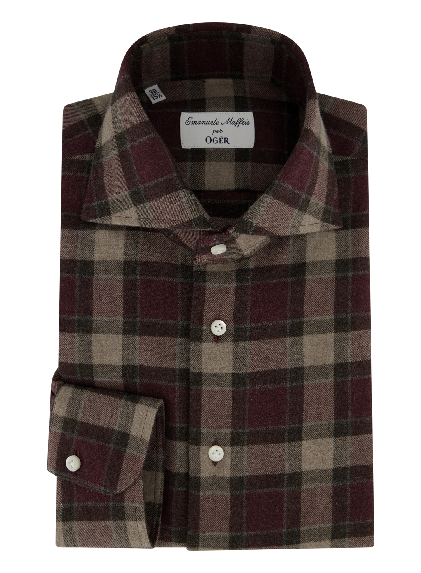 Geruit shirt van katoen | DARK BORDEAUX
