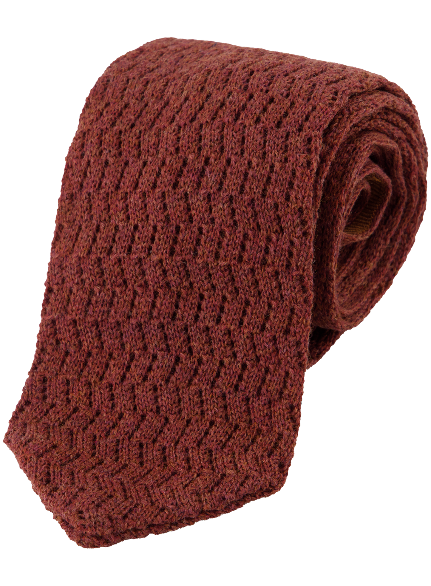 Knitted stropdas van wol | Roest