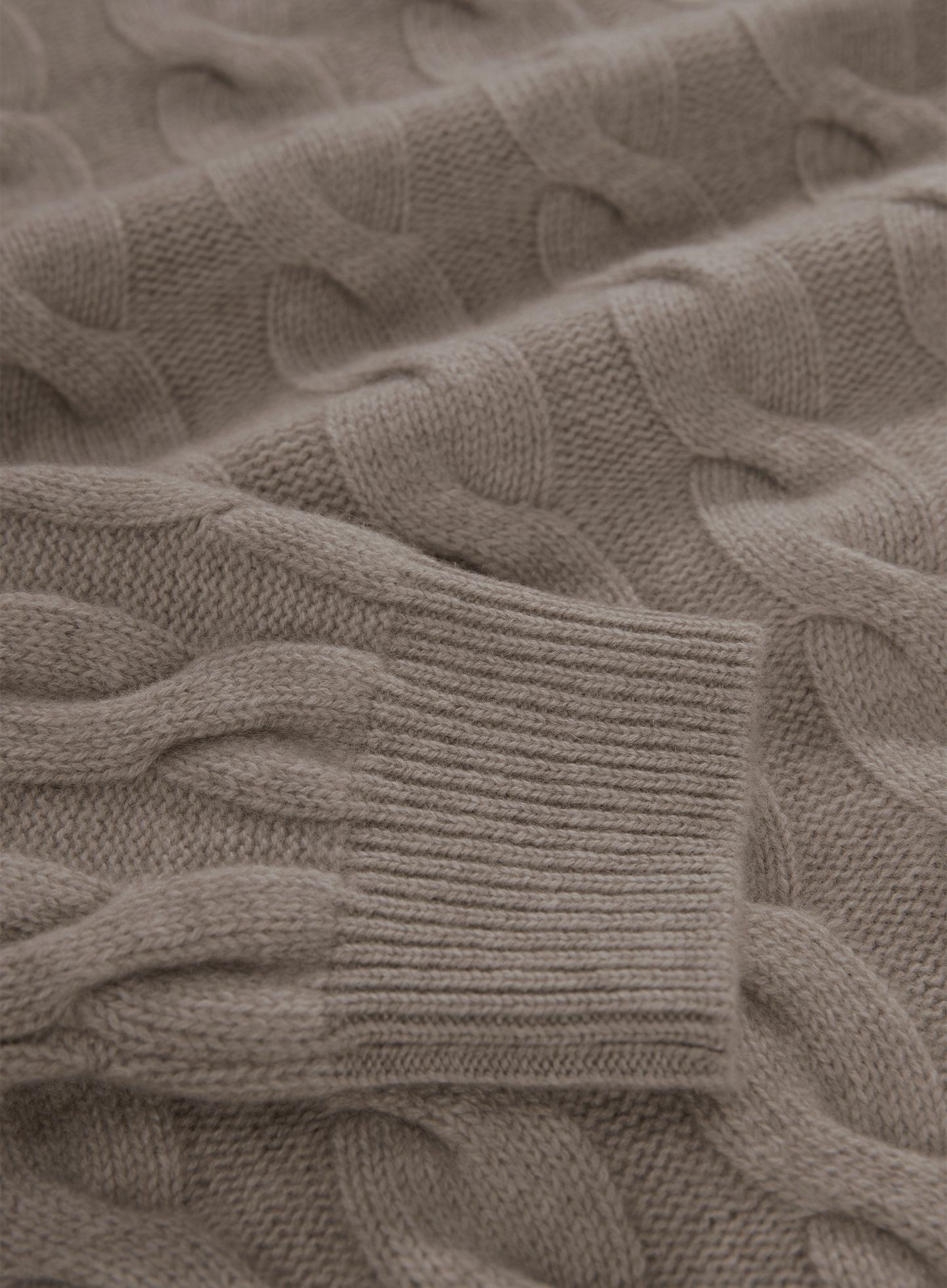 Kabelgebreide trui van cashmere | FULL_WIDTH | Beige