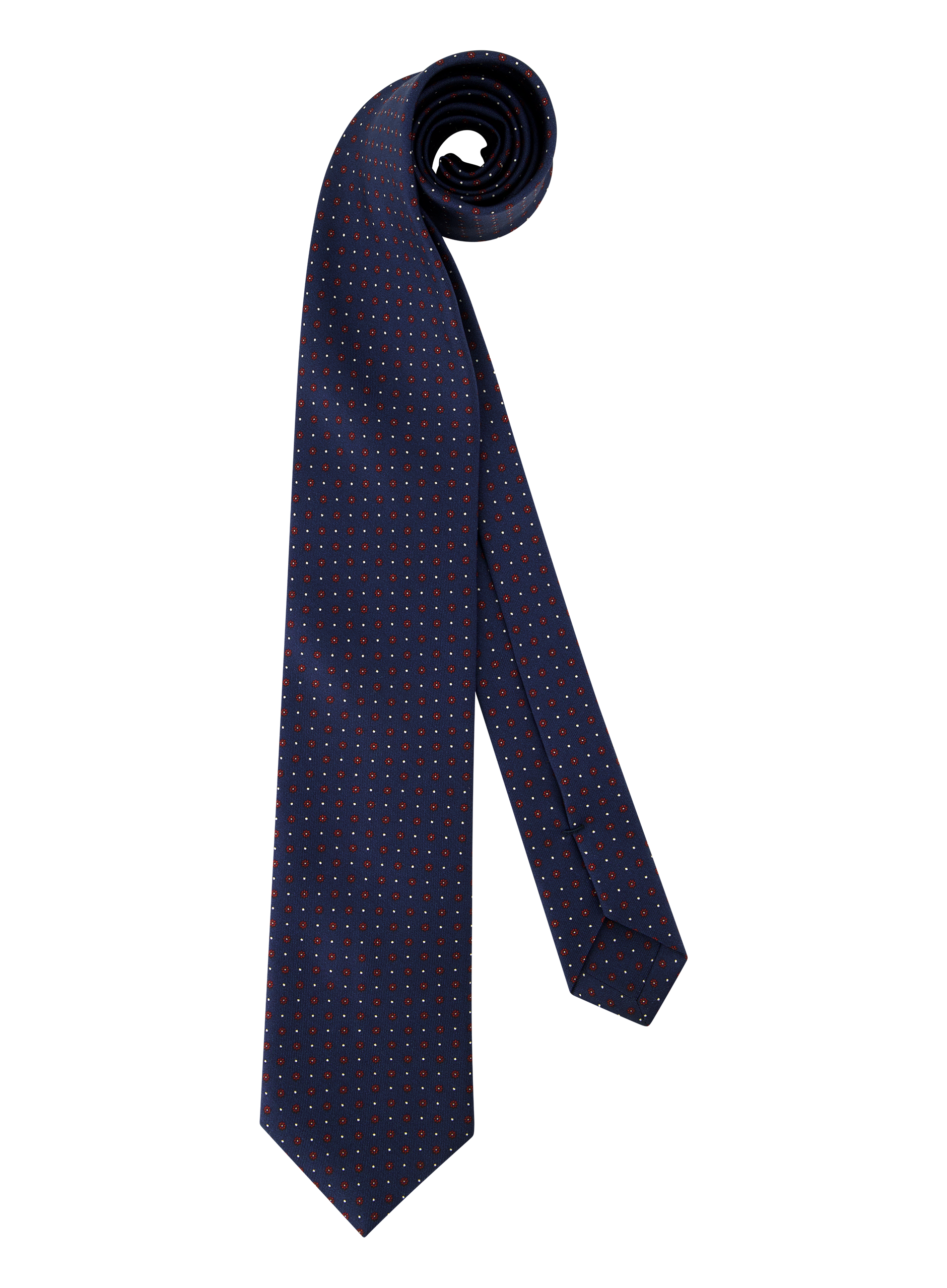 Zijde Stropdas met Bloemenprint | BLUE NAVY