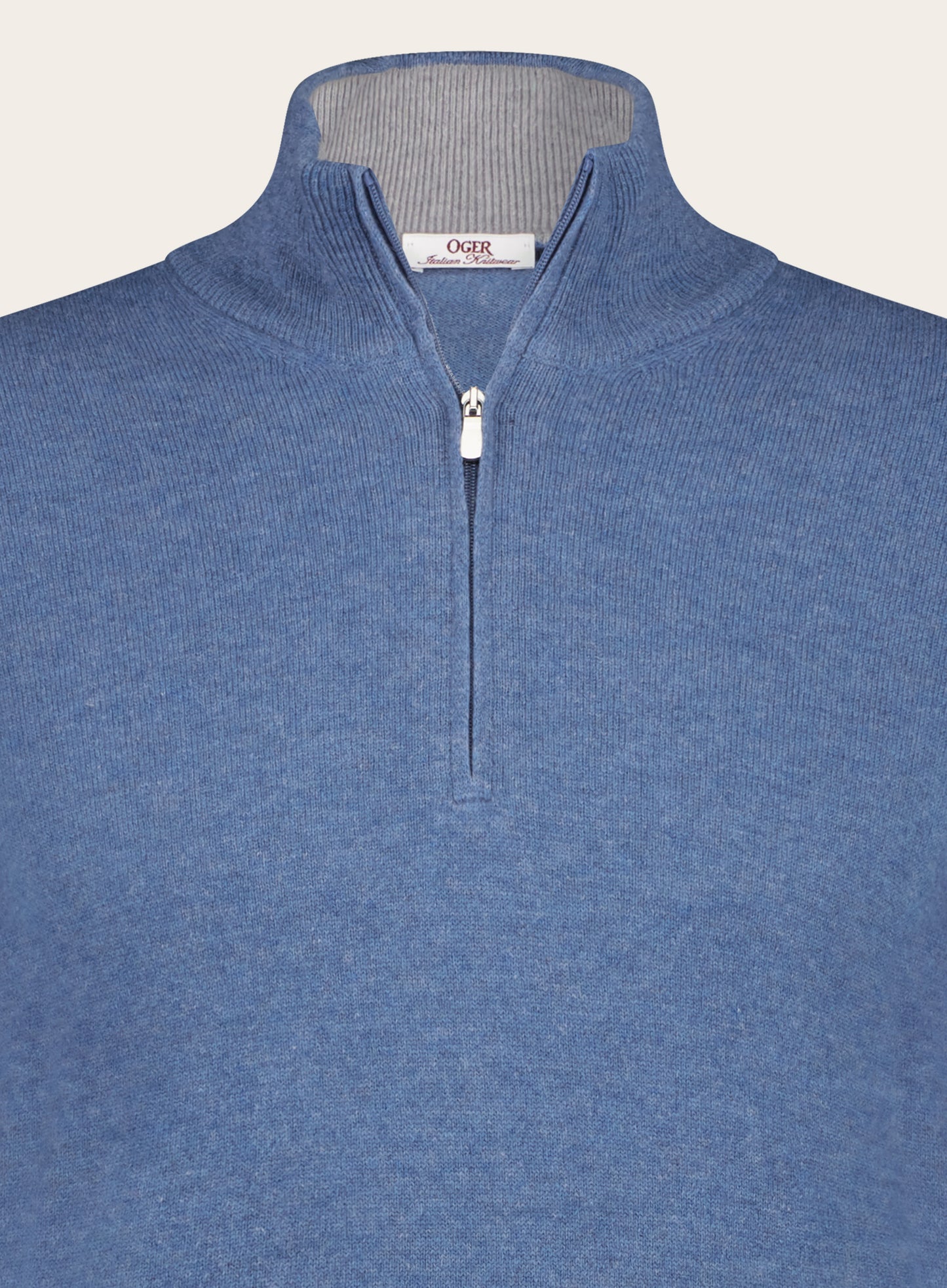Half-zip van wol en cashmere | JEANS BLAUW