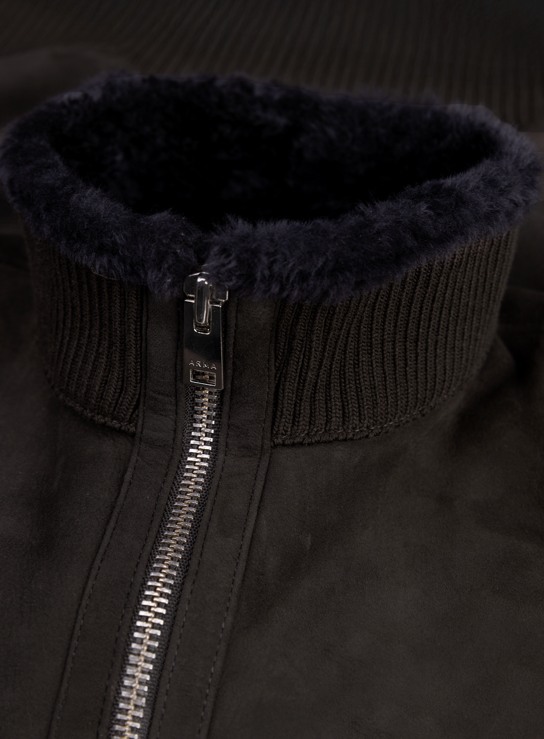 AREK shearling jack van suède | FULL_WIDTH | Zwart