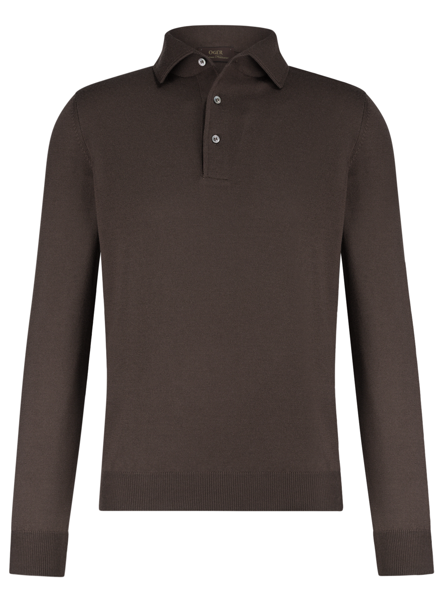 Lange mouwen polo van virgin wol | D.Bruin