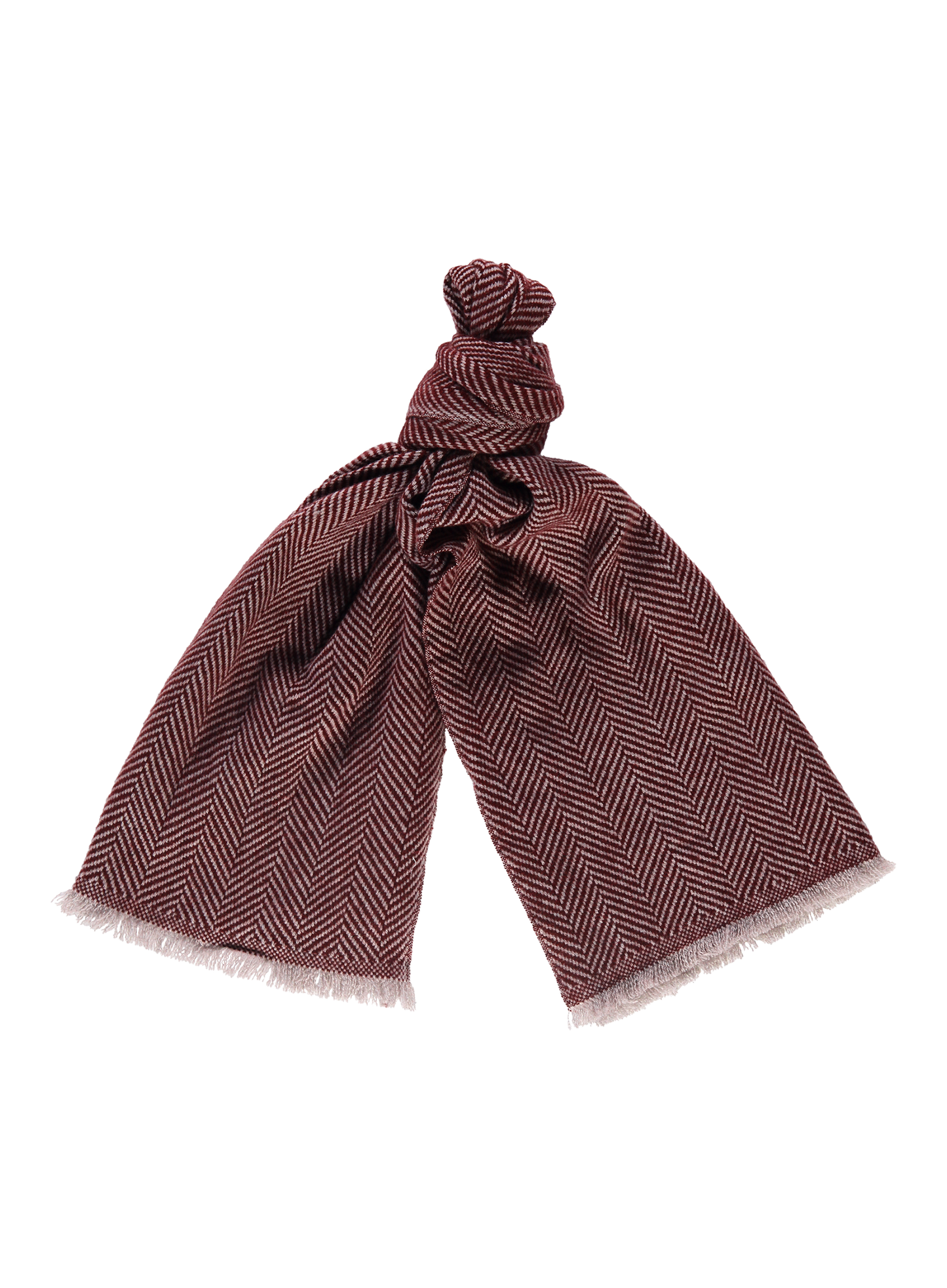 Shawl met visgraat van cashmere | DARK BORDEAUX