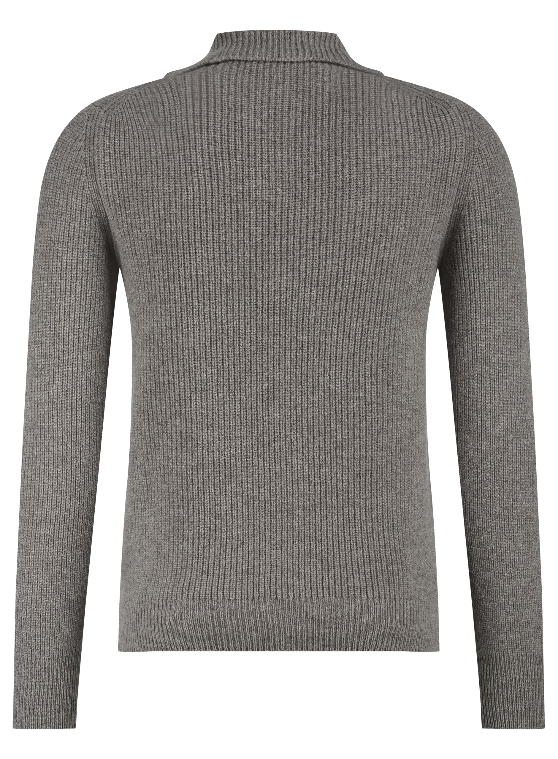 Buttonless polo van wol | TAUPE