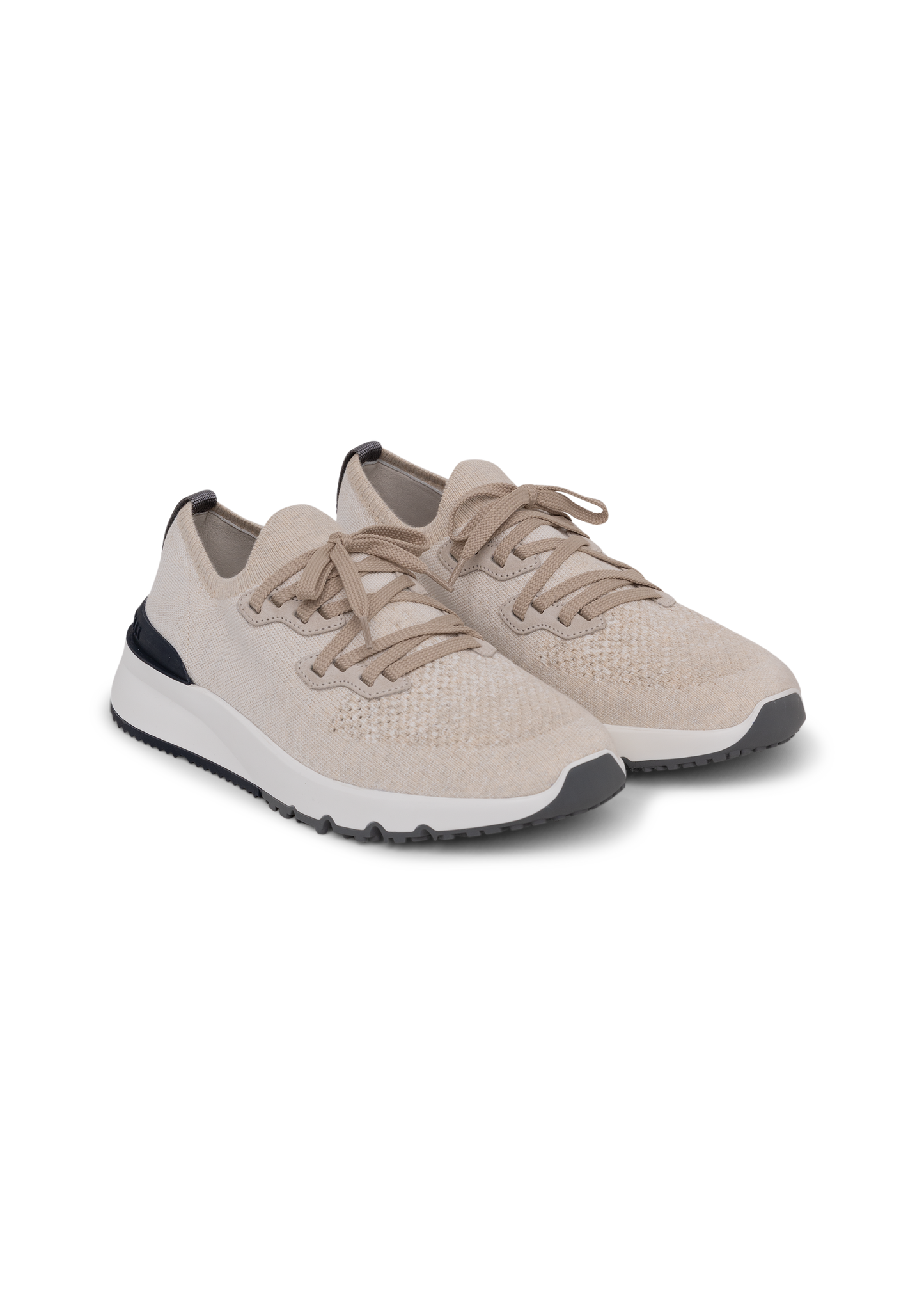 Knitted low top sneakers | FULL_WIDHT | Beige Melee