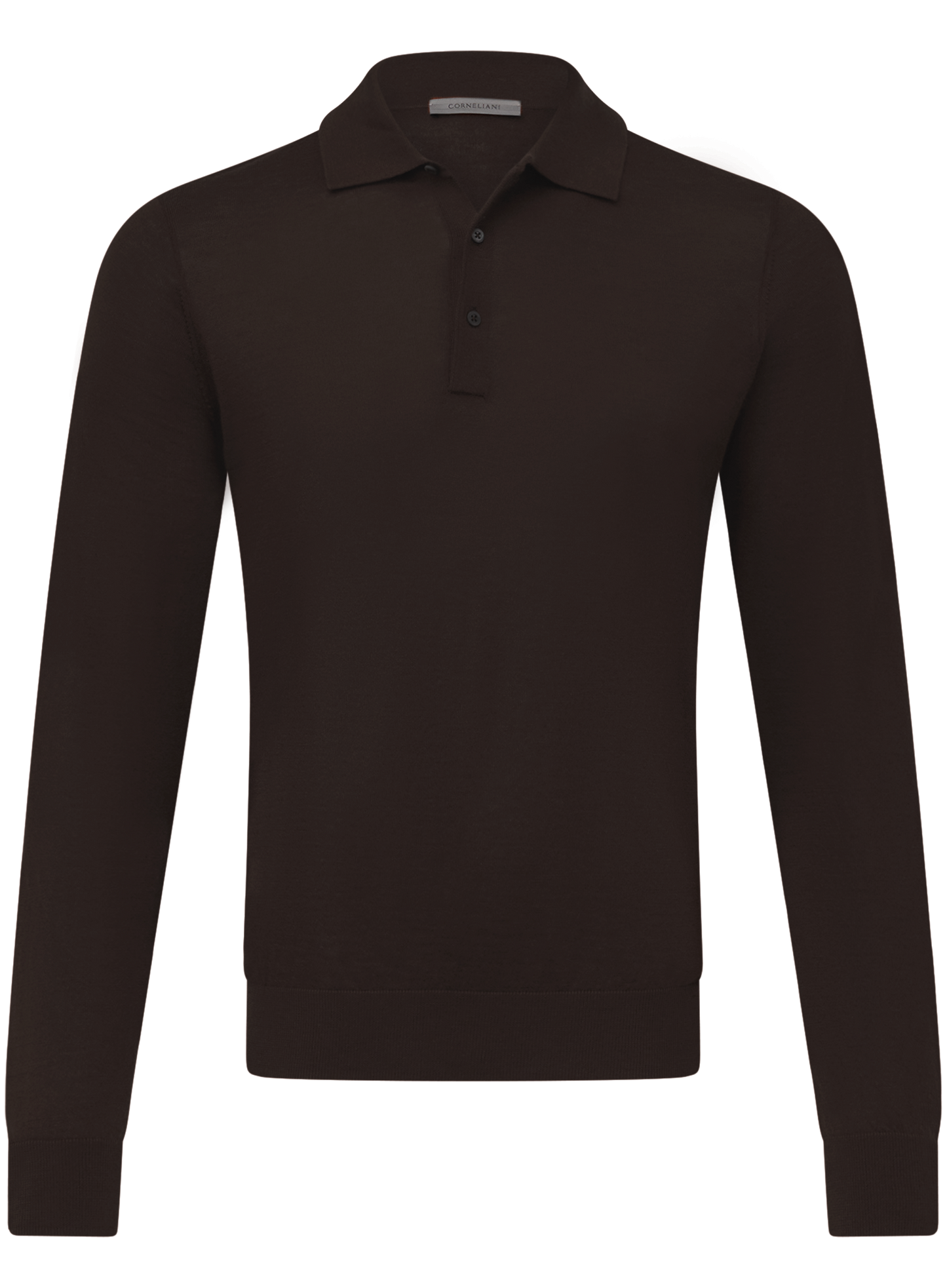 Poloshirt met lange mouwen van cashmere en zijde | D.Bruin