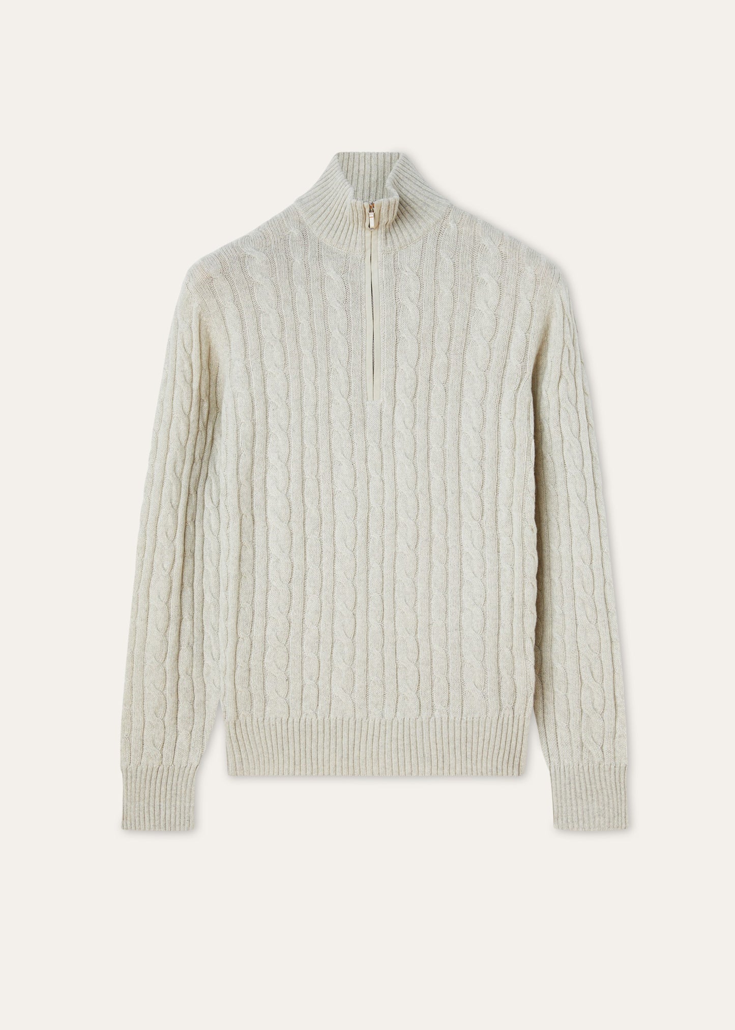 Half-zip trui van baby cashmere | BG_TRANSPARENT | L.Grijs