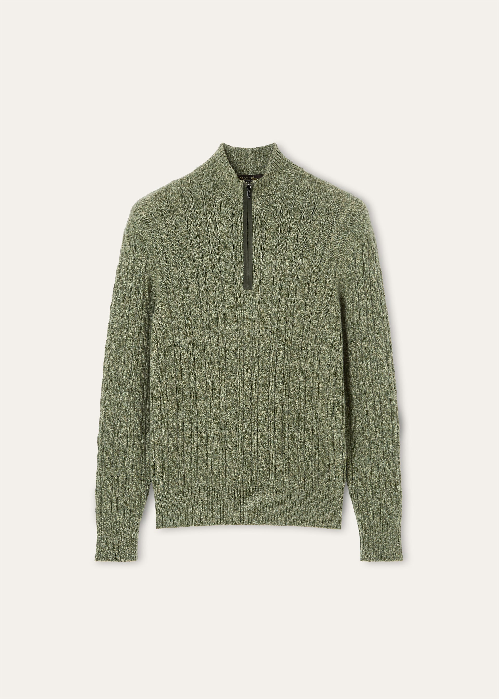 Half-zip trui van baby cashmere | BG_TRANSPARENT | Groen