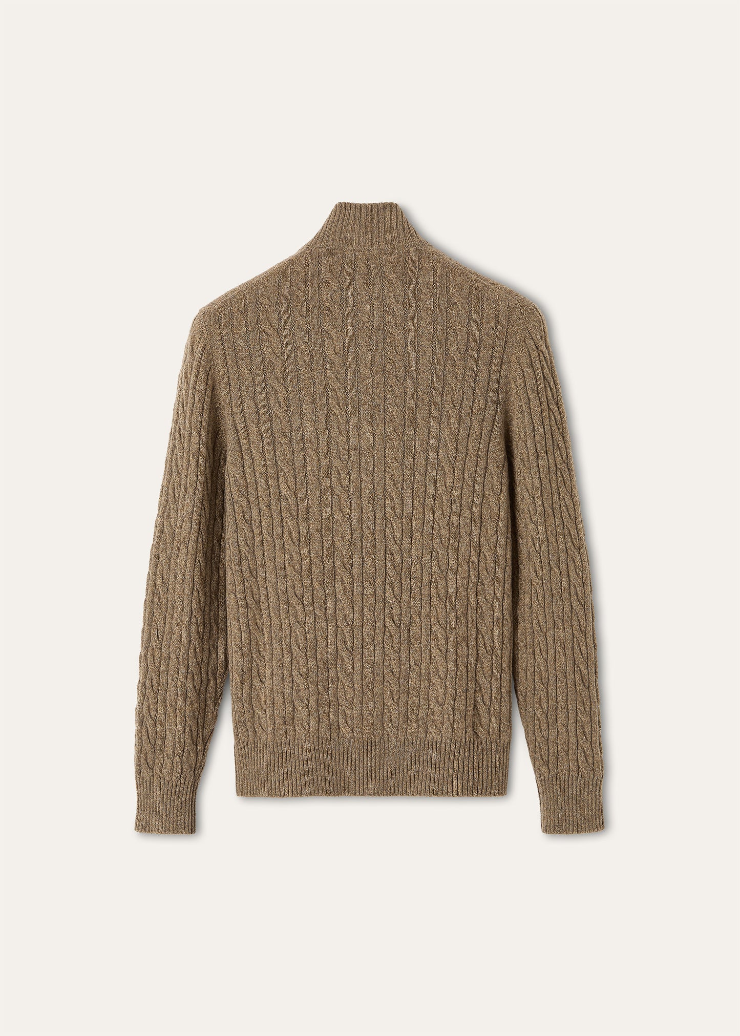 Half-zip trui van baby cashmere | BG_TRANSPARENT | Bruin