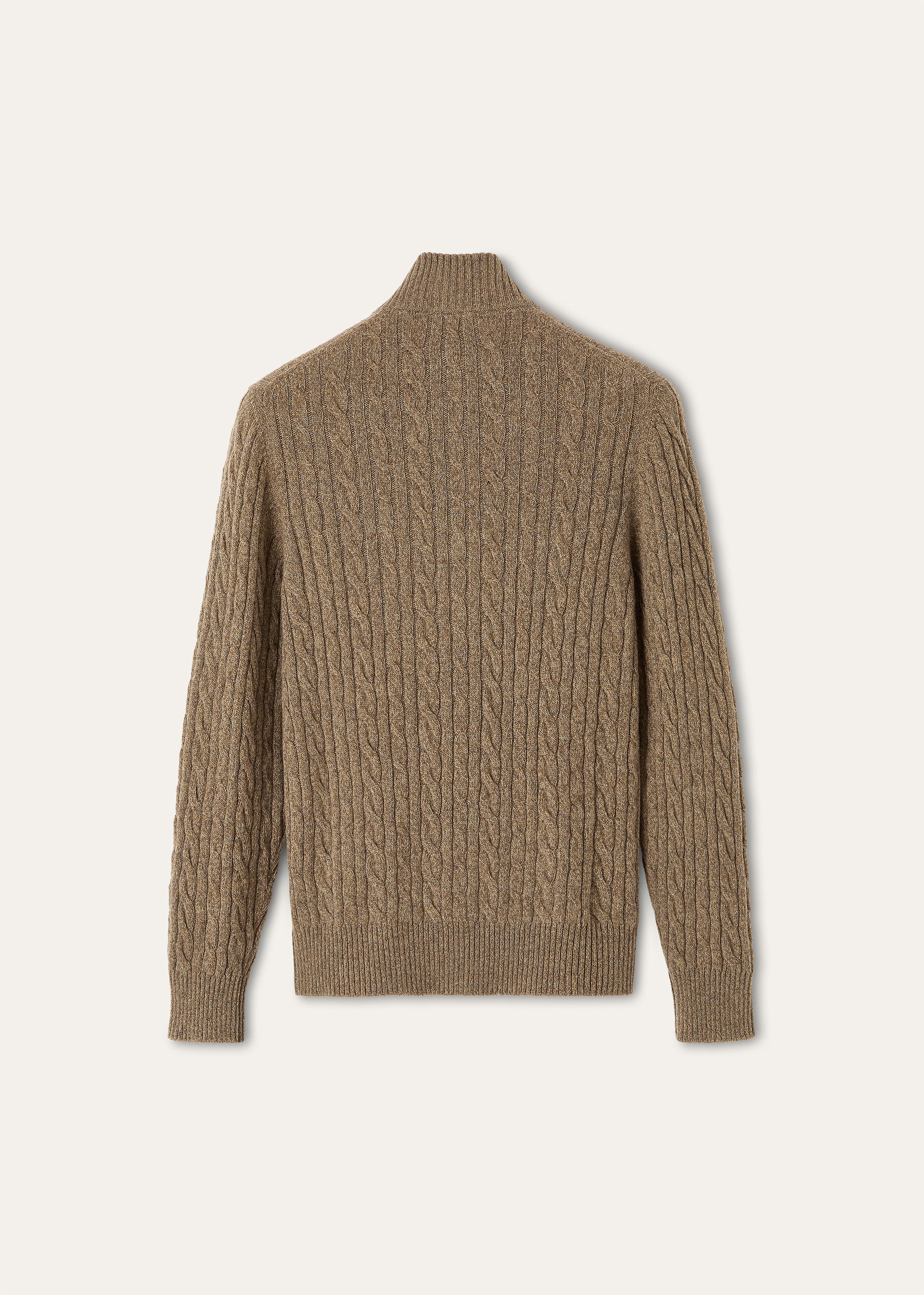 Half-zip trui van baby cashmere | BG_TRANSPARENT | Bruin