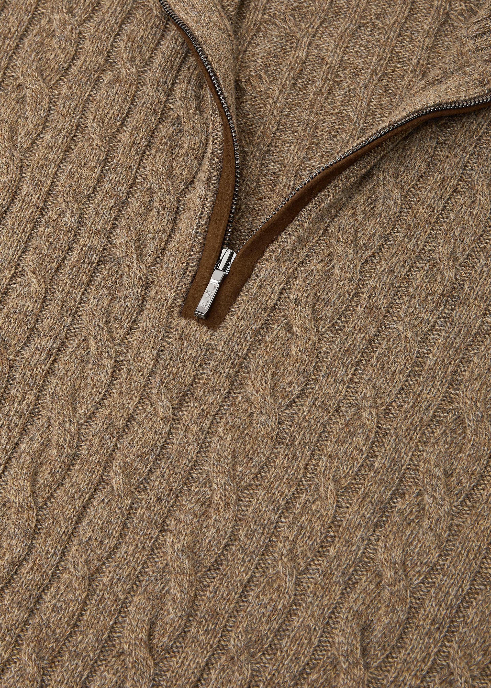 Half-zip trui van baby cashmere | FULL_WIDTH | Bruin