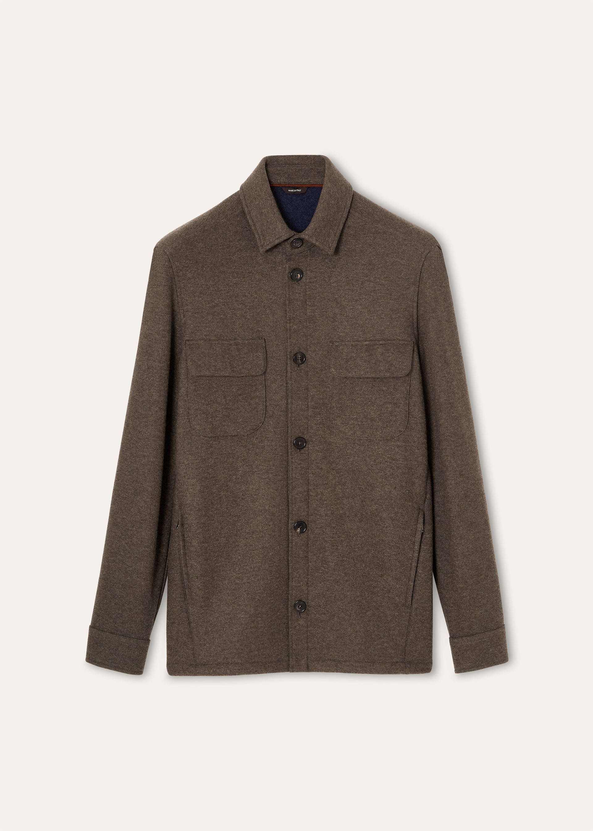 Overshirt van cashmere | BG_TRANSPARENT | Bruin