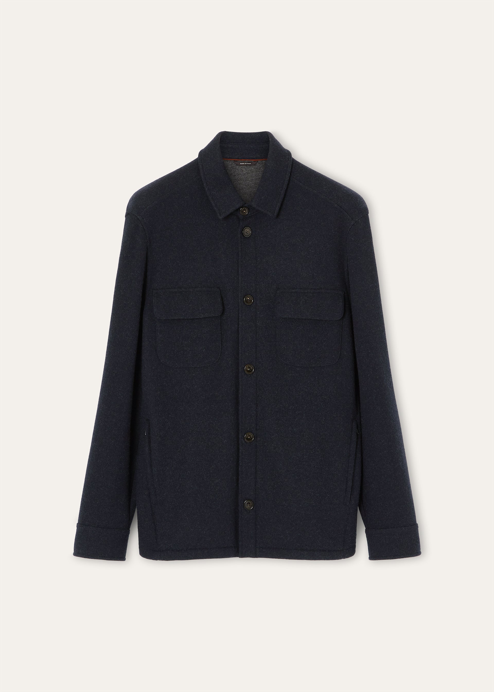 Overshirt van cashmere | BG_TRANSPARENT | BLUE NAVY