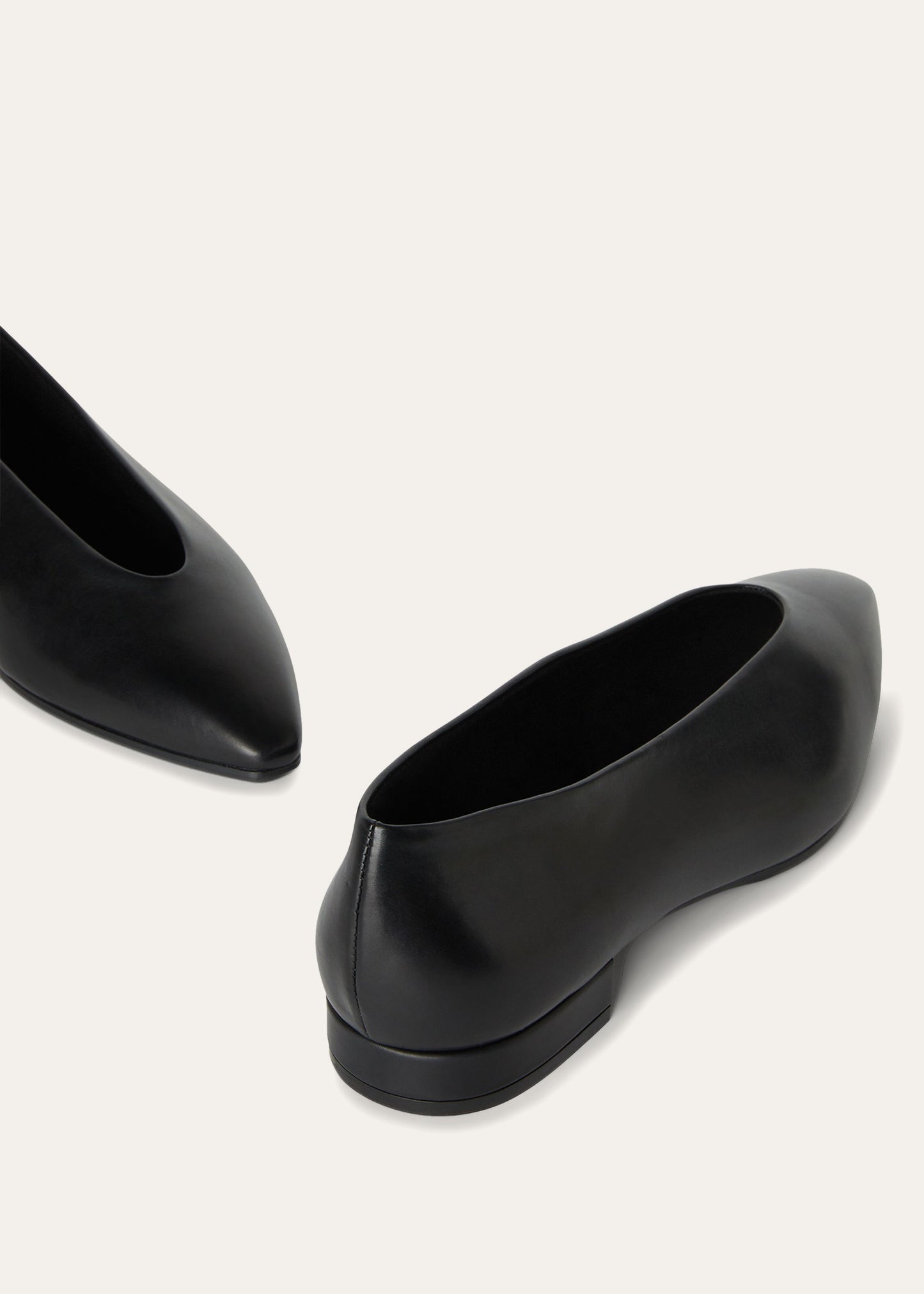 Leren ballerina | BG_TRANSPARENT | Zwart