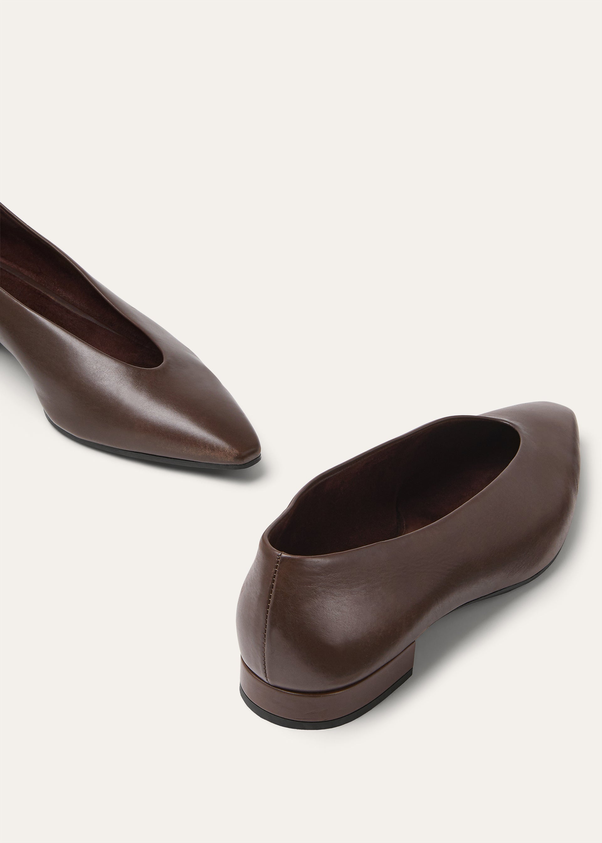 Leren ballerina | BG_TRANSPARENT | Bruin