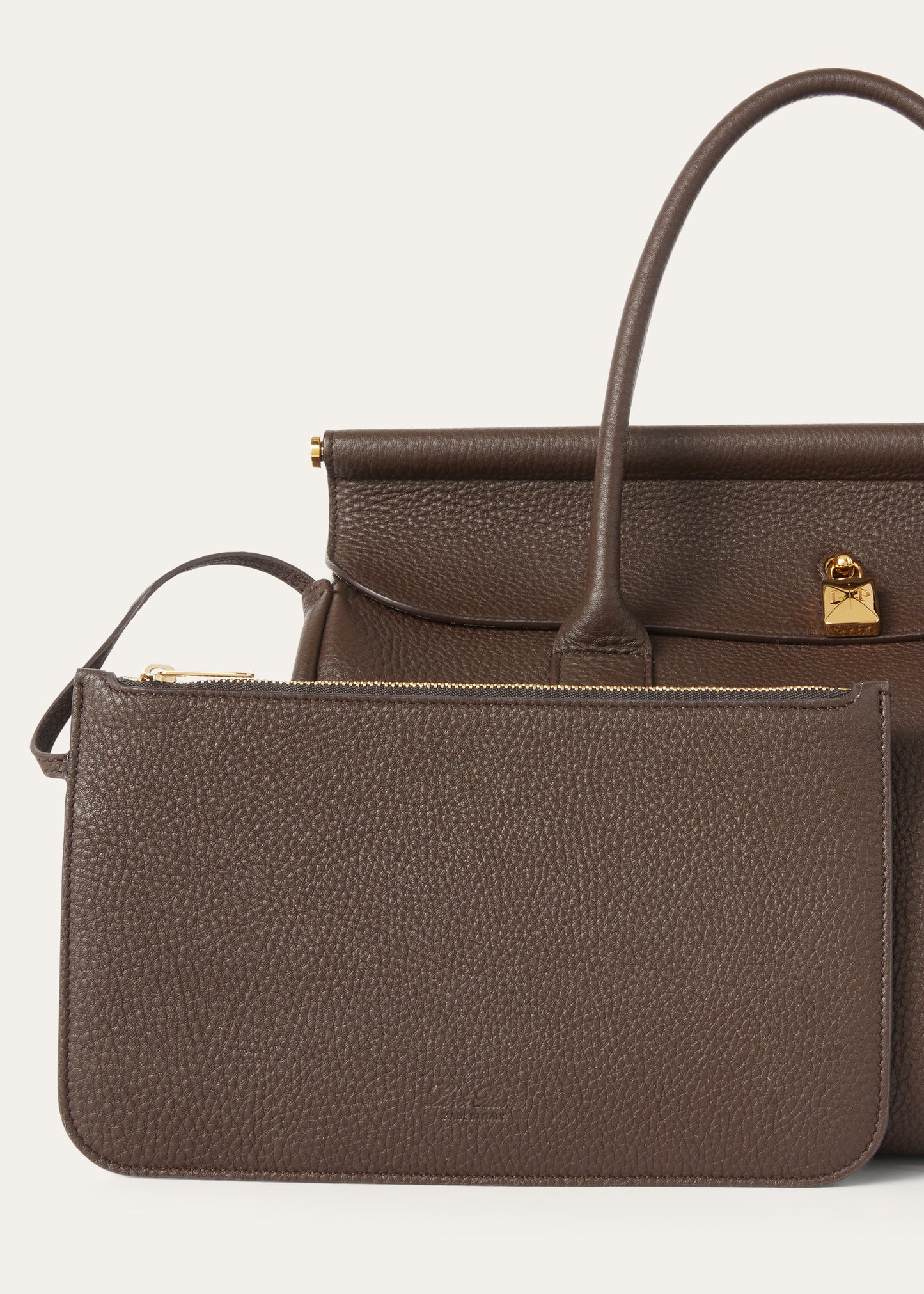 Loom bag van leer | BG_TRANSPARANT | TAUPE