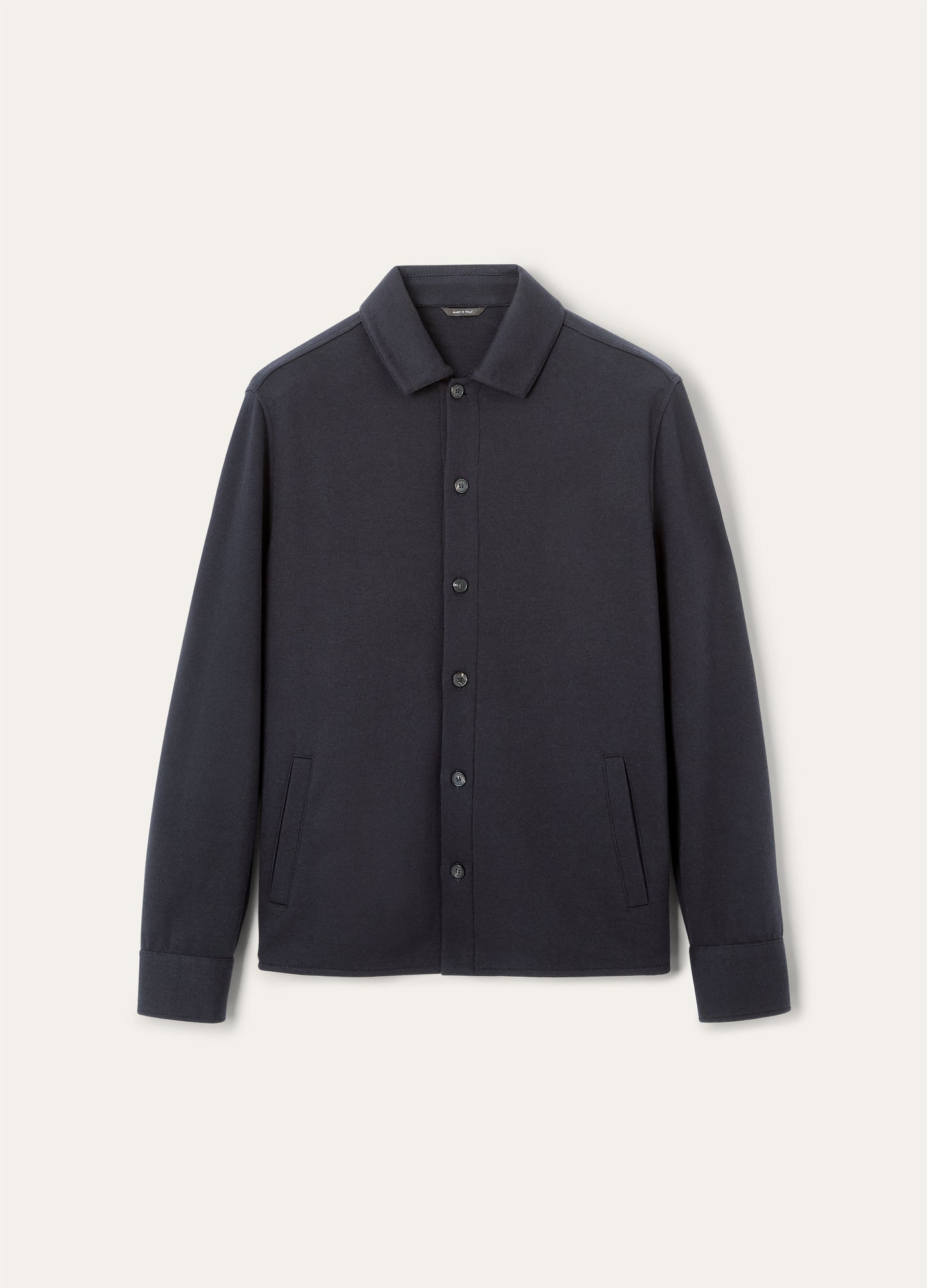 Overshirt van katoen, zijde en cashmere | BG_TRANSPARENT | BLUE NAVY