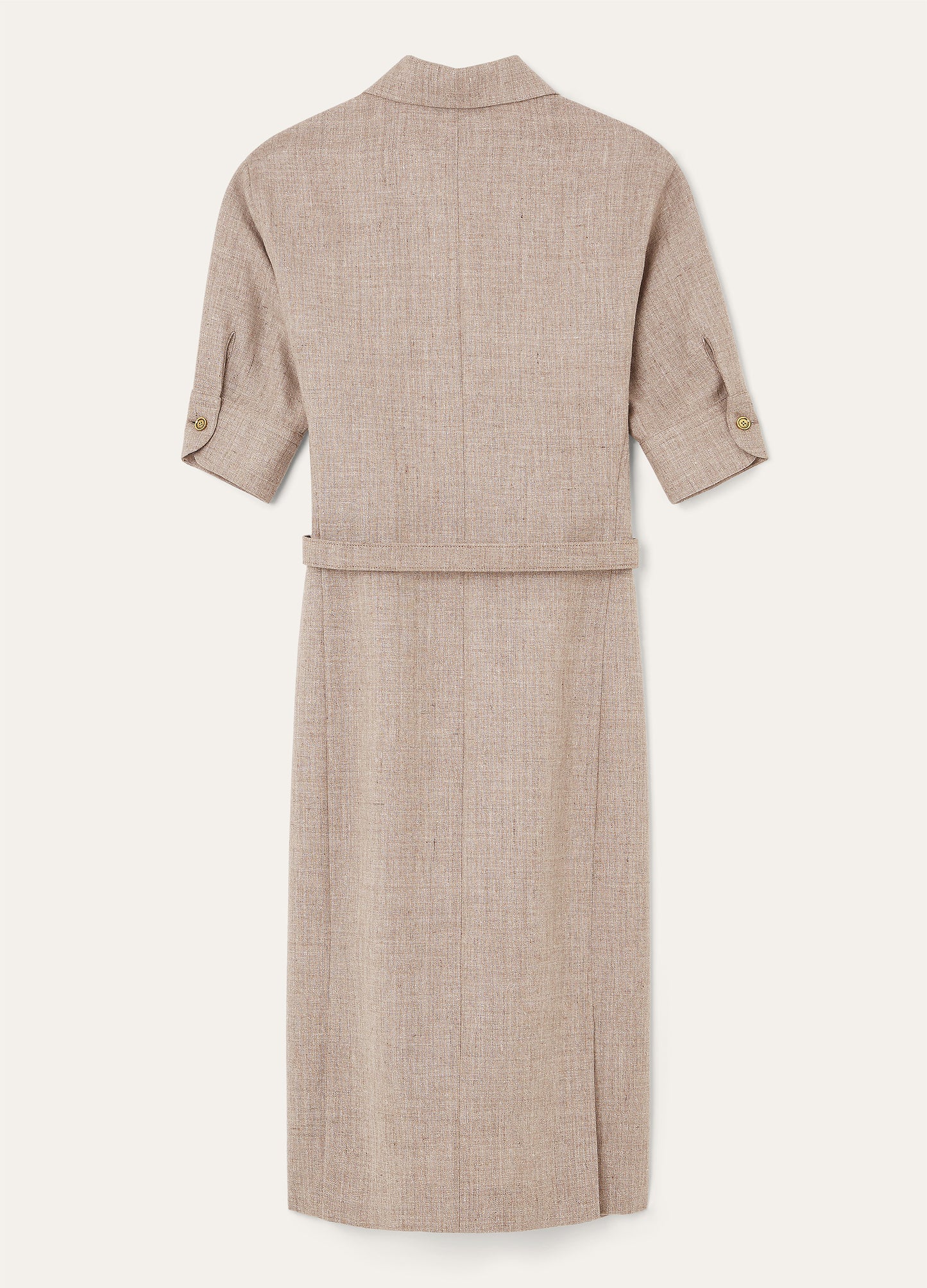 Jurk van linnen en wol | BG_TRANSPARENT | TAUPE