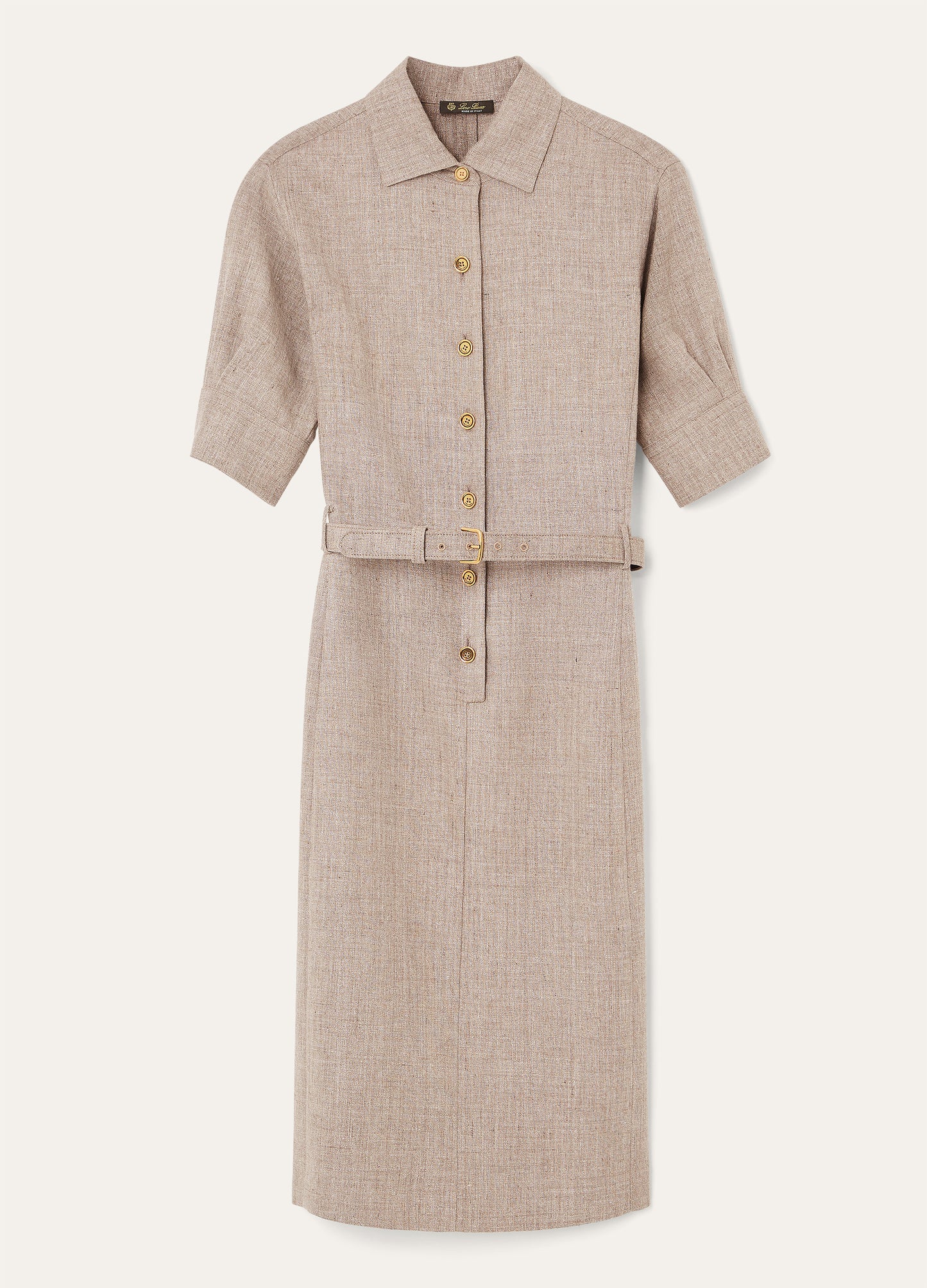 Jurk van linnen en wol | BG_TRANSPARENT | TAUPE