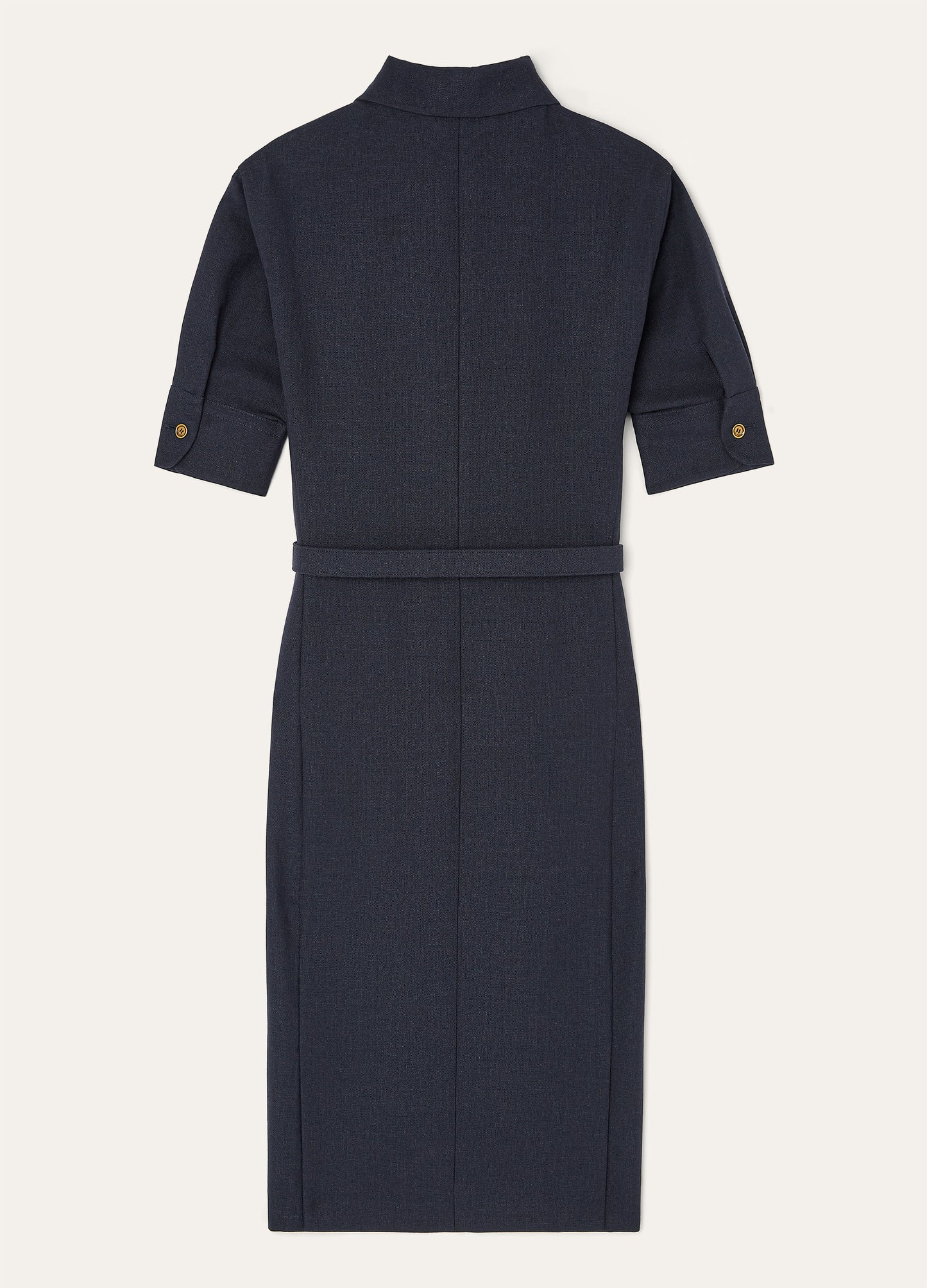 Jurk van linnen en wol | BG_TRANSPARENT | BLUE NAVY