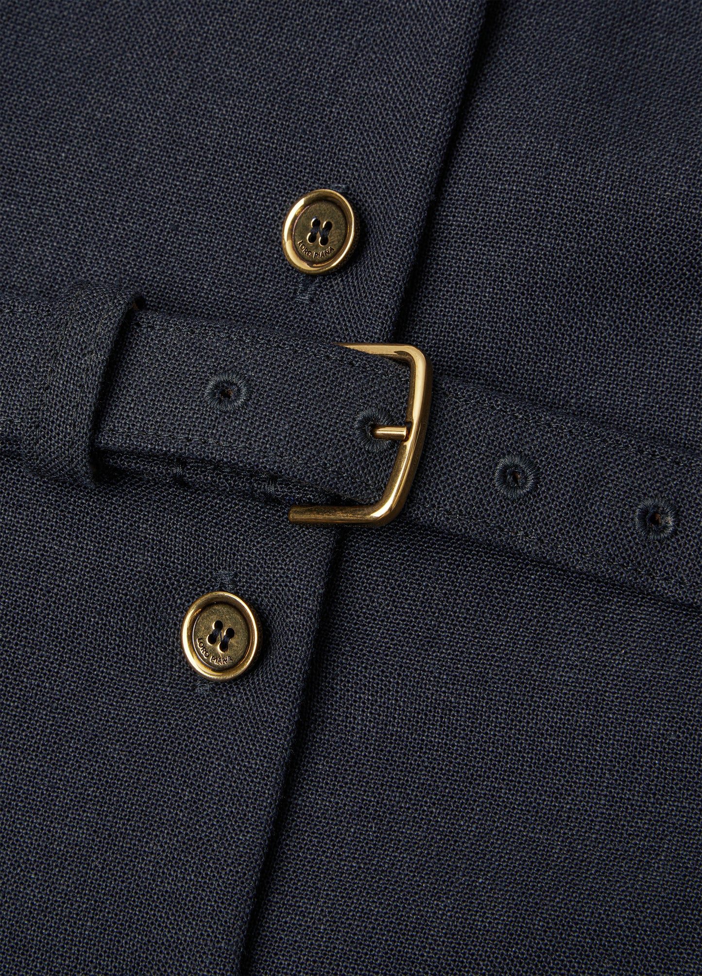 Jurk van linnen en wol | FULL_WIDTH | BLUE NAVY