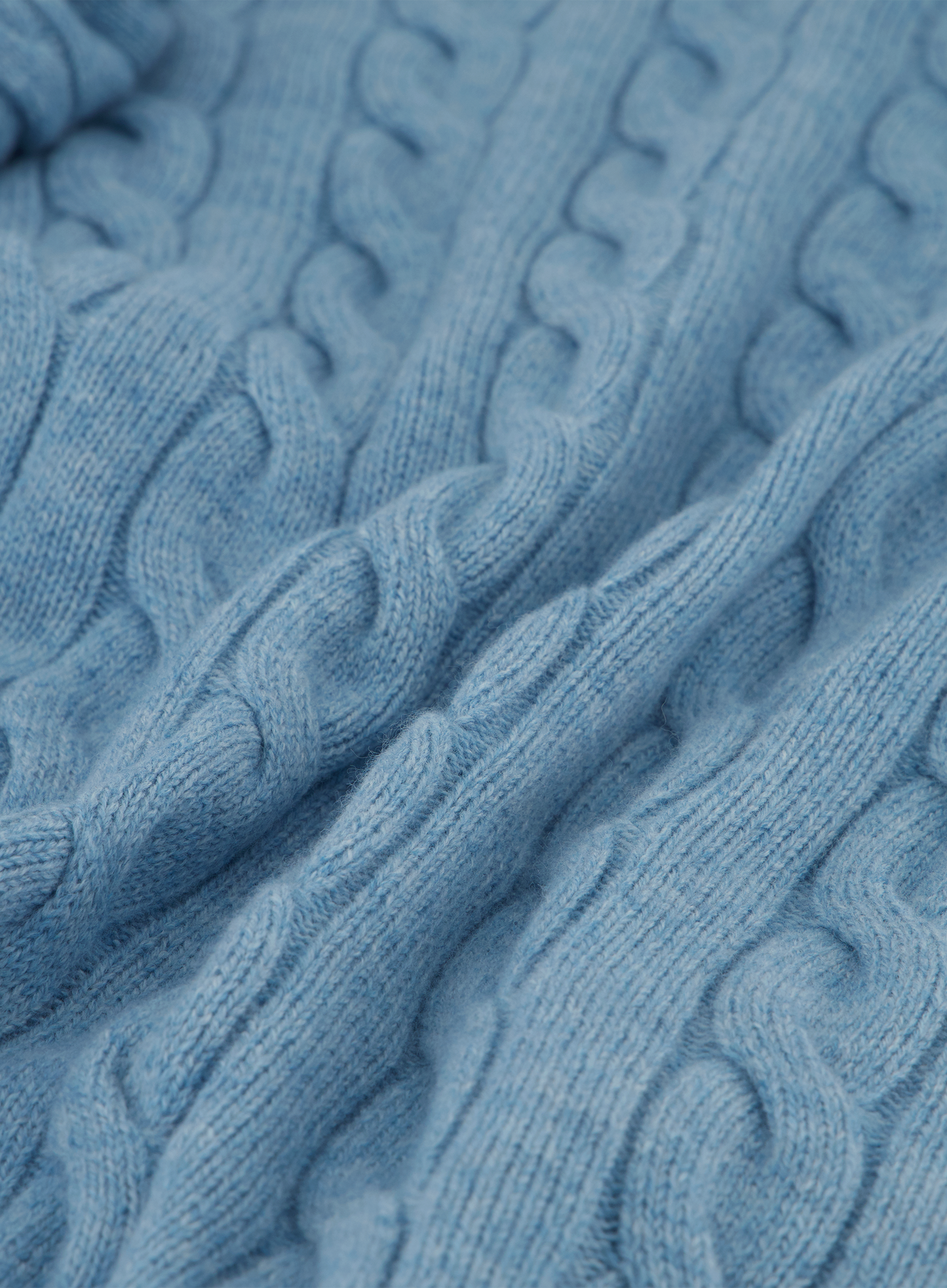 Kabelgebreid ritsvest van wol en cashmere | FULL_WIDTH | L.Blauw