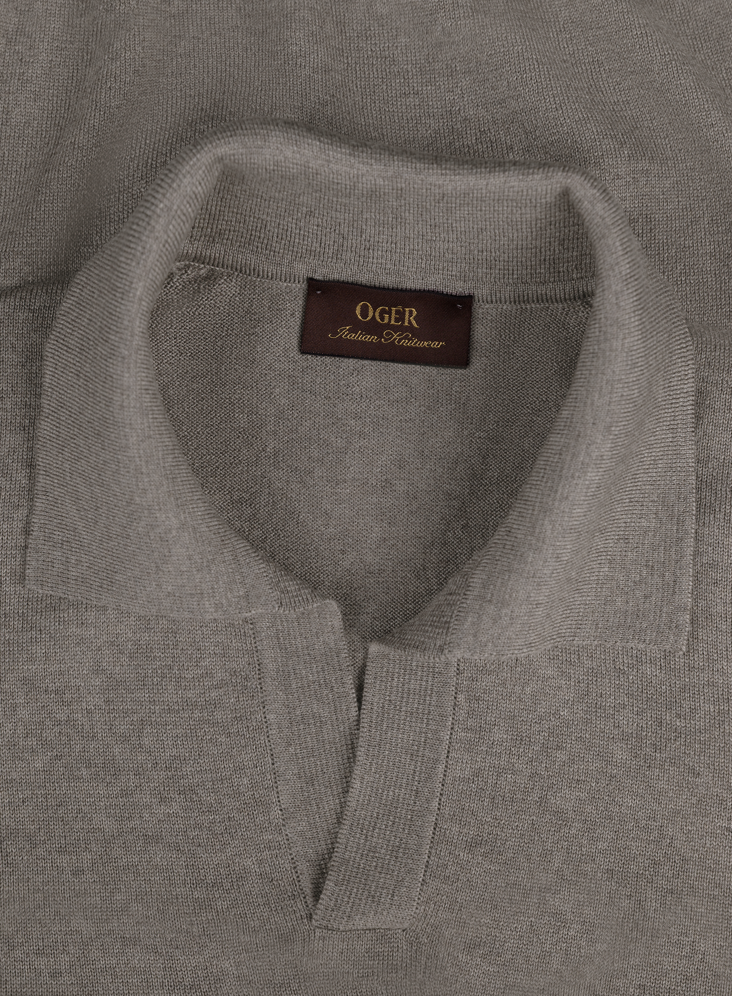 Buttonless polo van wol | FULL_WIDTH | Beige