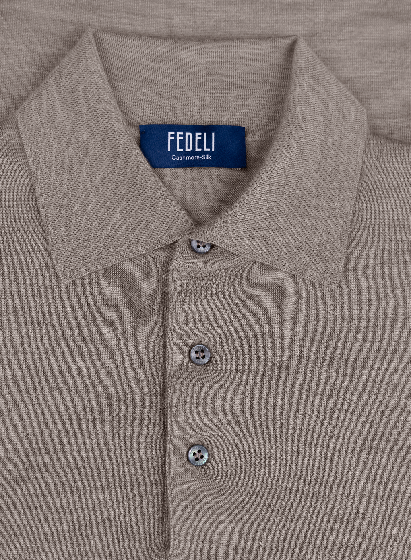 Polo van cashmere en zijde | FULL_WIDTH | TAUPE