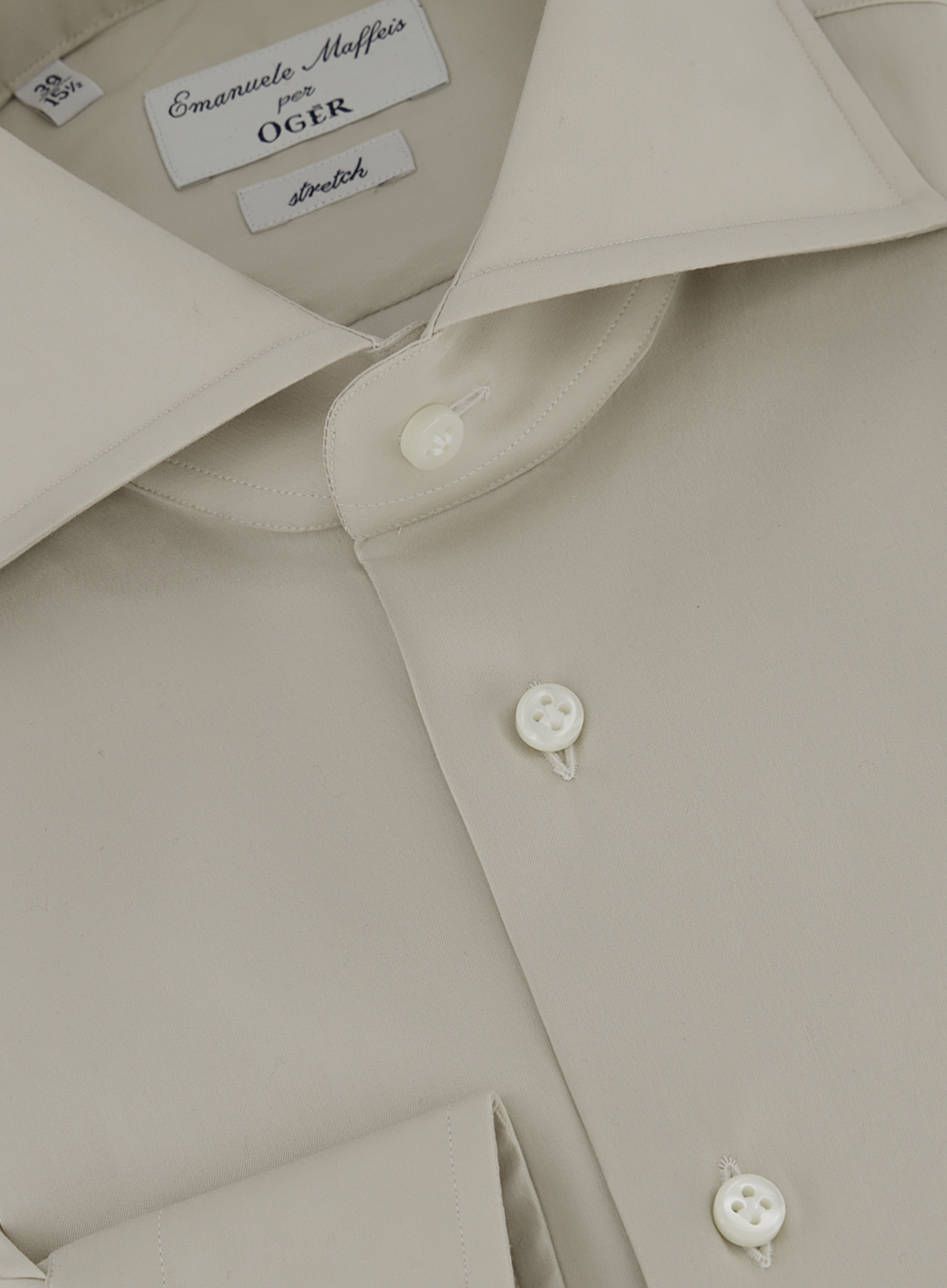 Stretch shirt van katoen | FULL_WIDTH | Beige